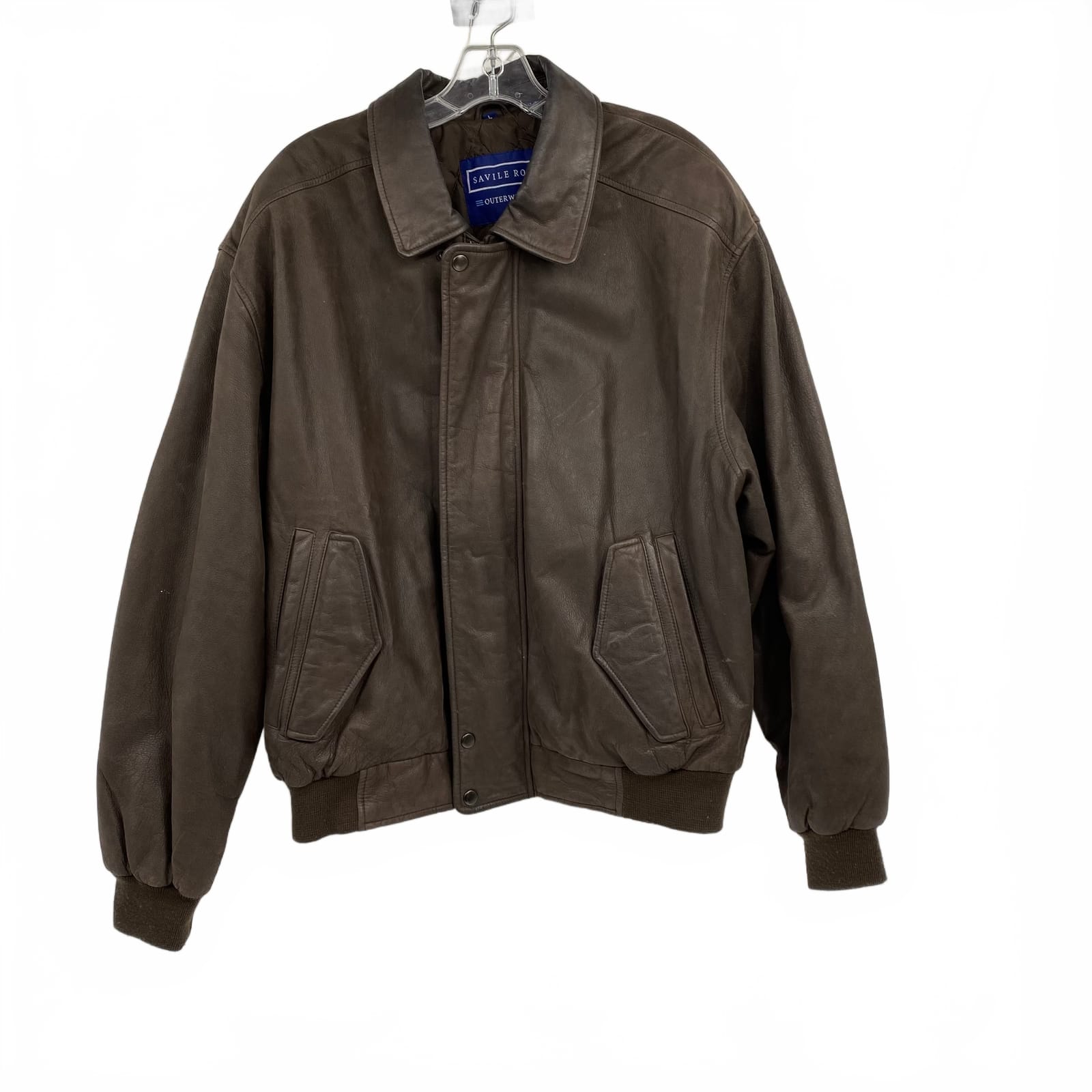 Savile Row Brown Leather Bomber Jacket