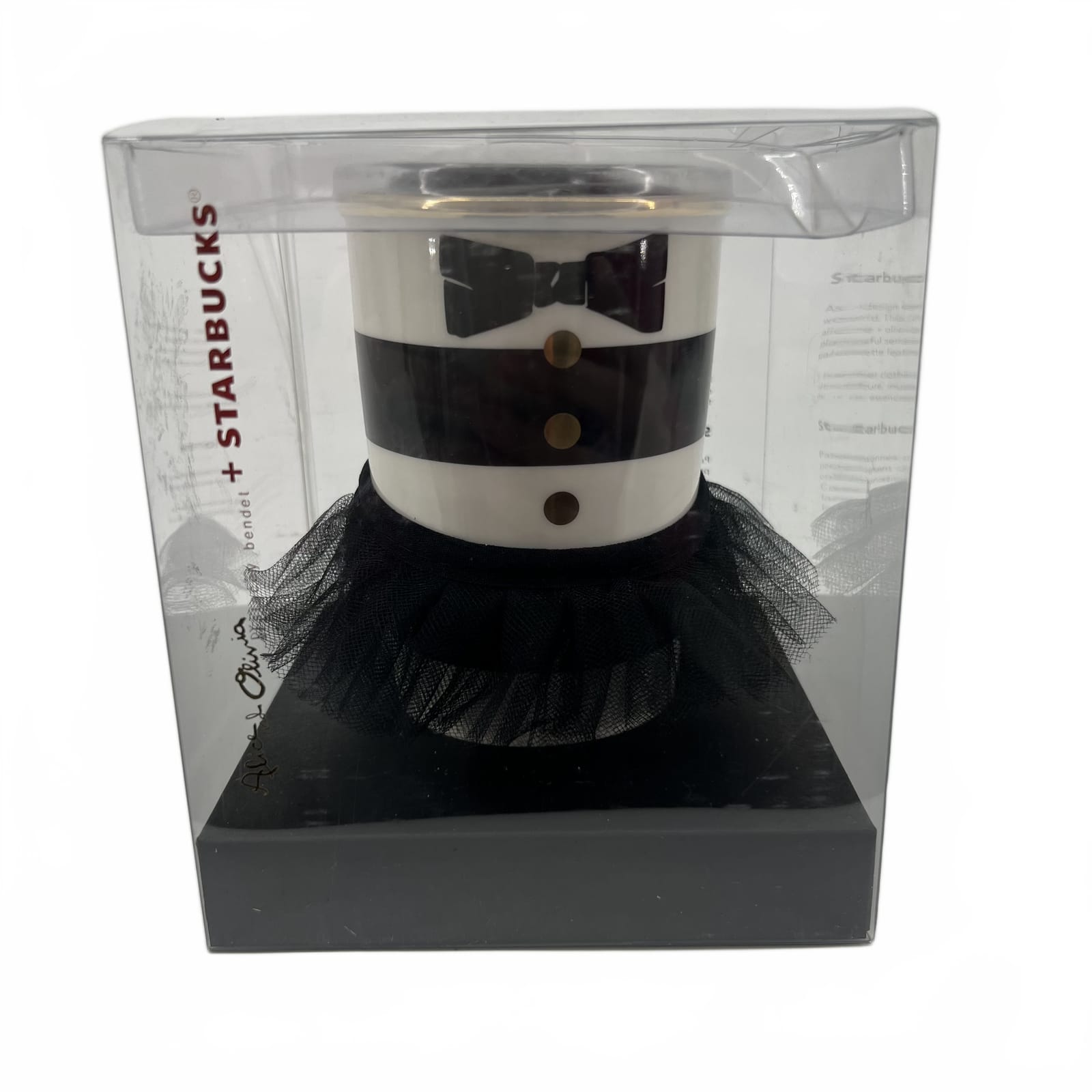 Starbucks Alice & Olivia White/Black Striped Tutu Tumbler