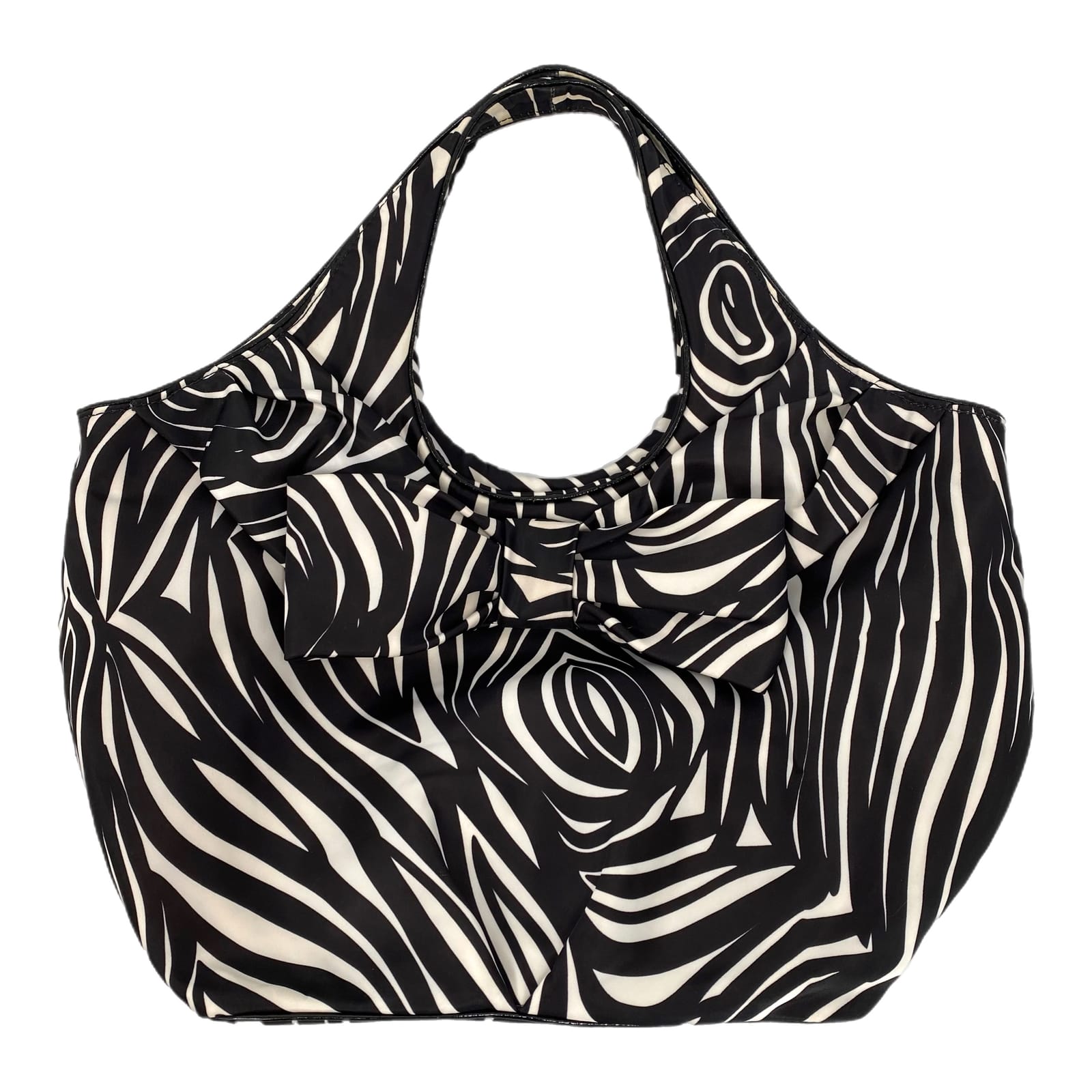 Kate Spade Black White Zebra Print Bow Tote