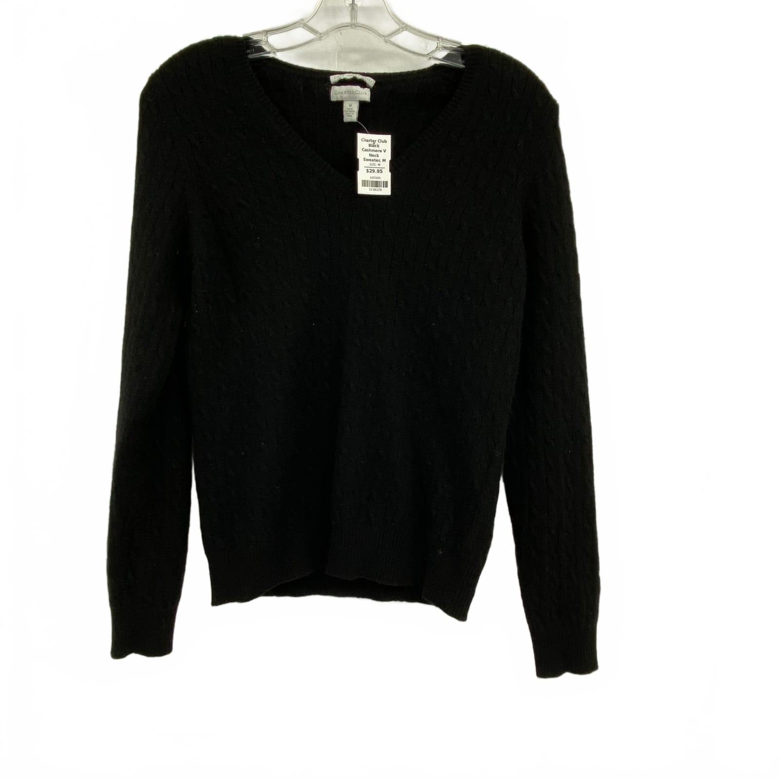 Charter Club Black Cashmere V-Neck Sweater