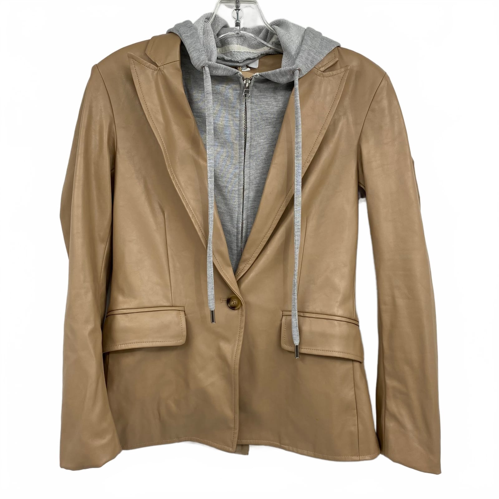 Evereve Gray Synthetic Blazer with Detachable Hoodie