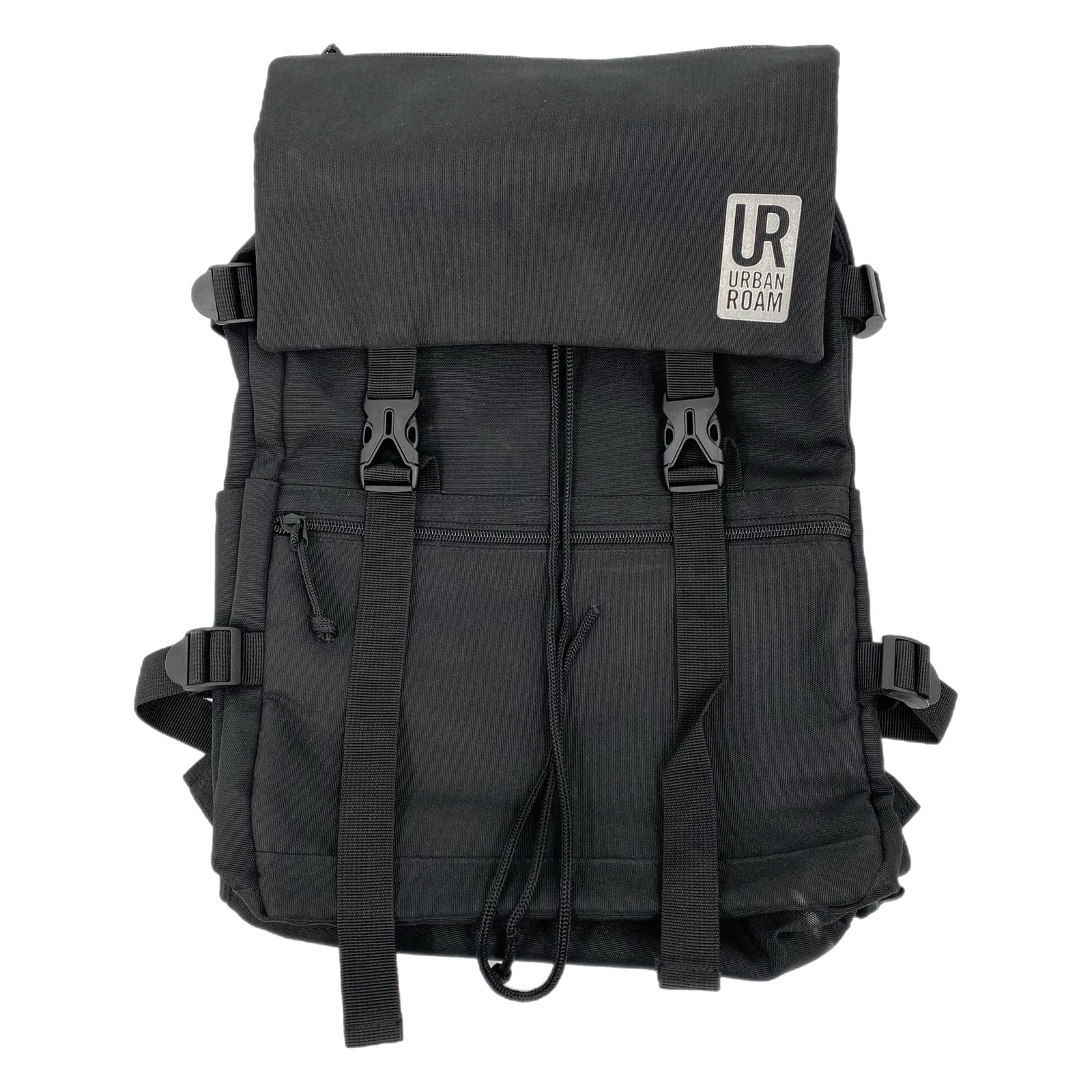 Urban Roam Black Polyester Drawstring Backpack