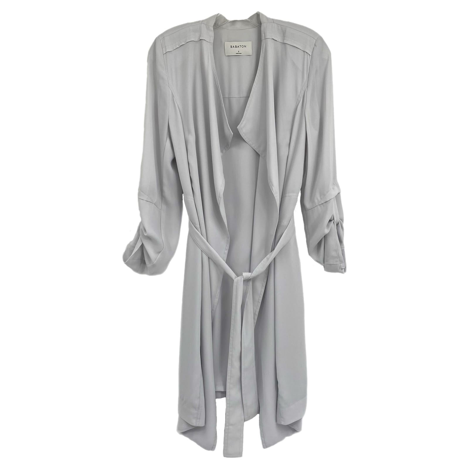 Babaton Gray Belted Classic Duster Jacket