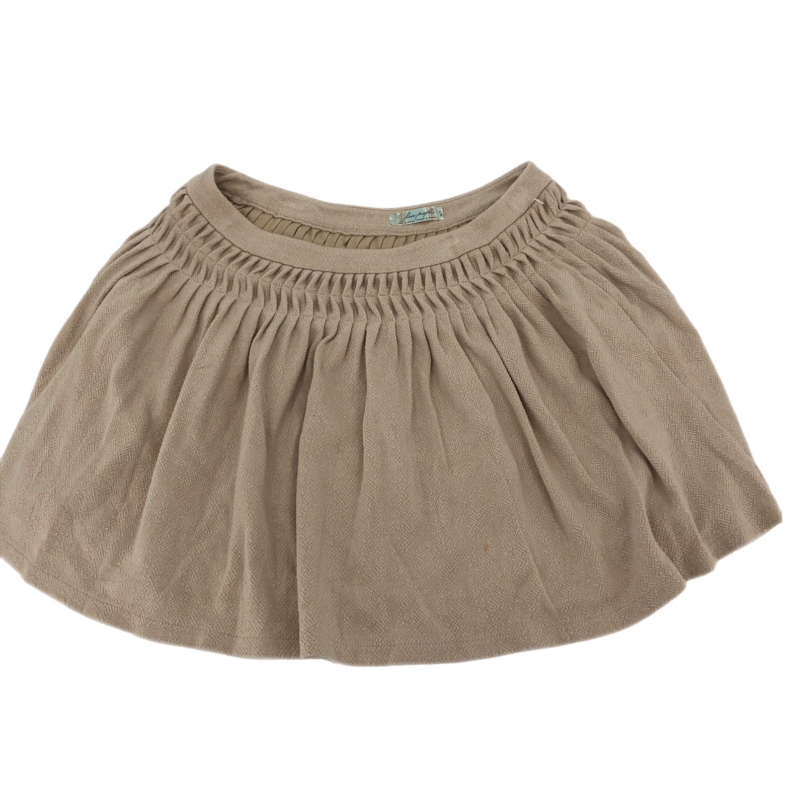 Free People Beige Flare Mini Skirt