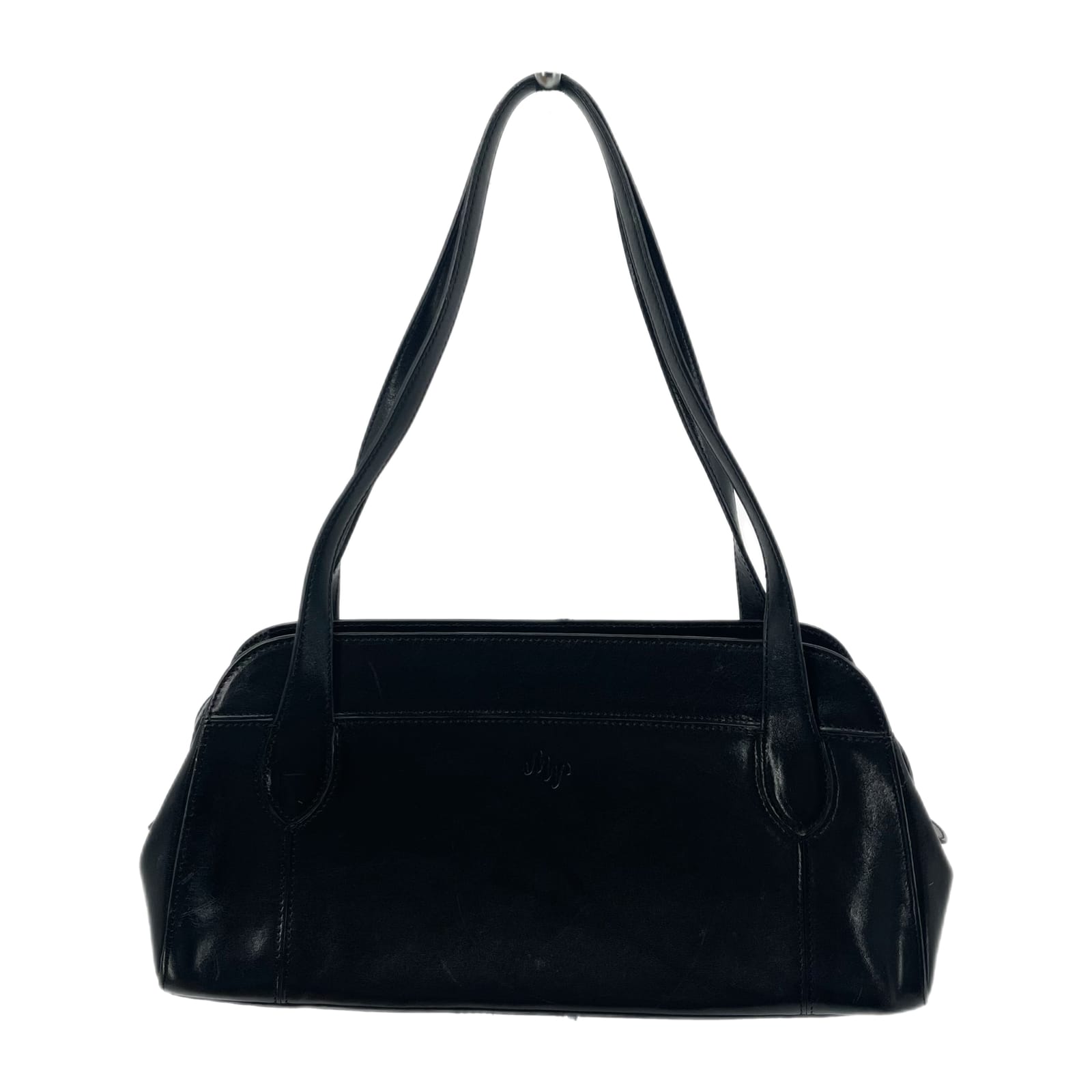 Monsac Black Leather Shoulder Bag
