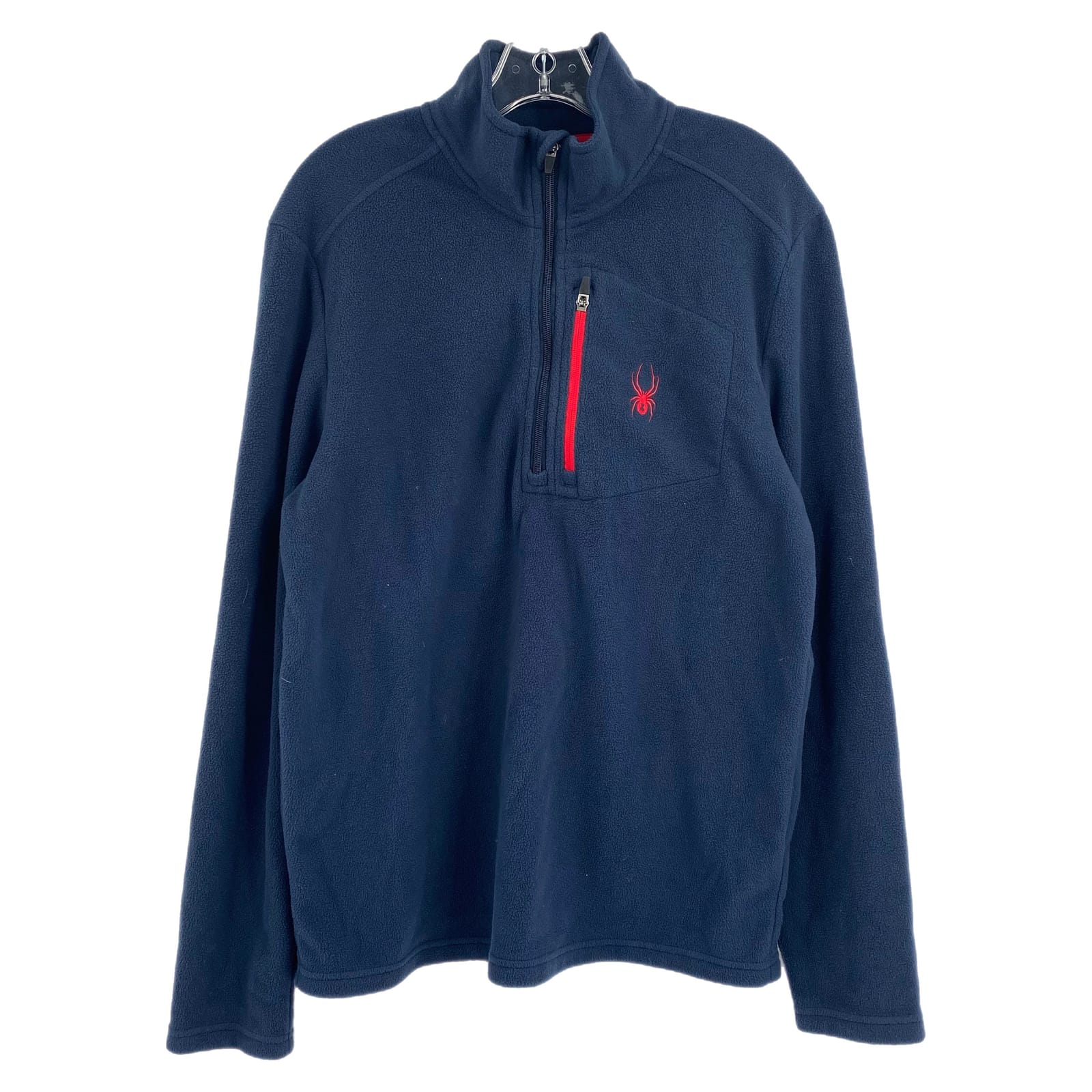 Spyder Blue Red Quarter Zip Fleece Long Sleeve Shirt