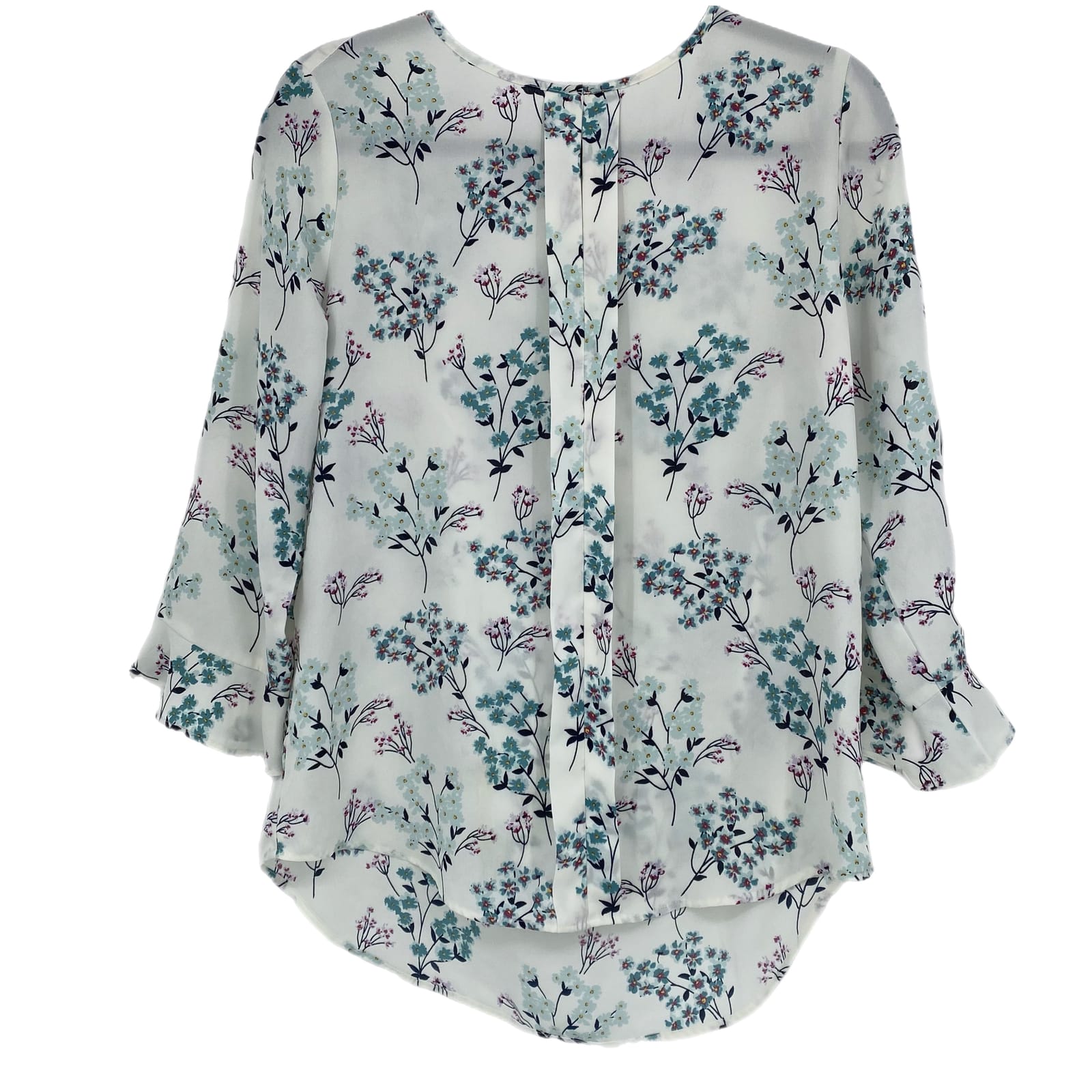 Van Heusen White & Green Floral Blouse