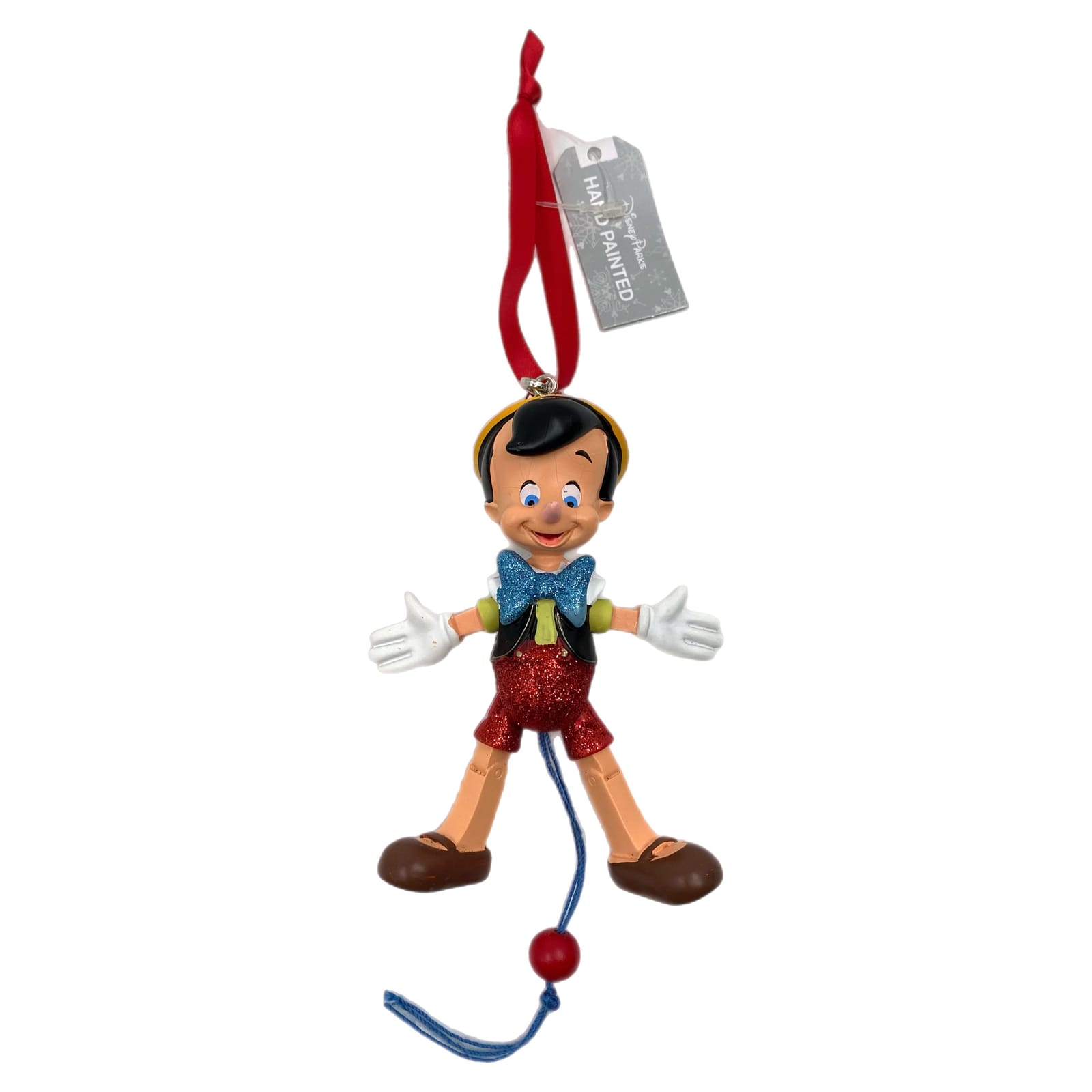 Disney Red Hand-Painted Pinocchio Ornament