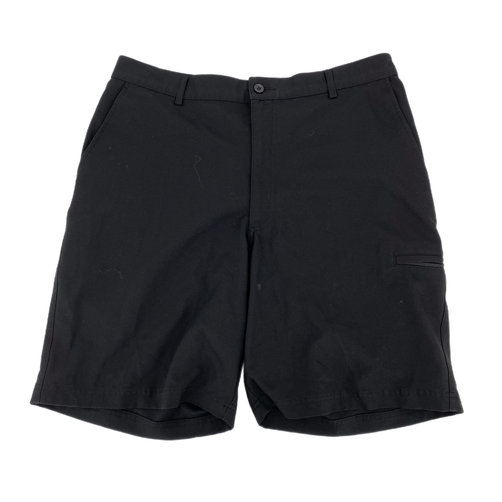 Pebble Beach Black High-Rise Classic Flat Front Shorts