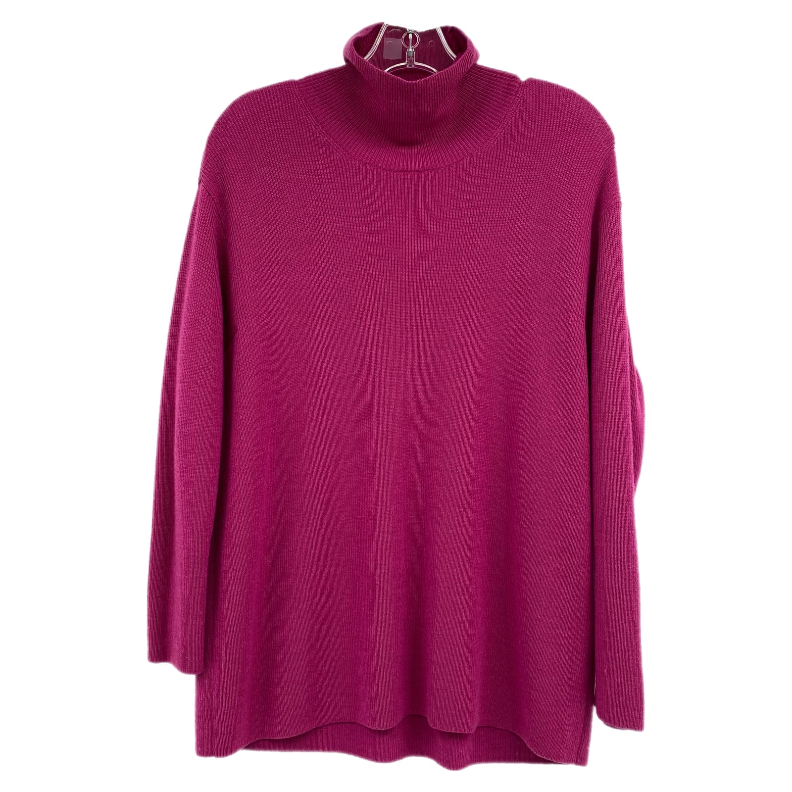 Eileen Fisher Purple 100% Merino Wool Turtleneck Sweater