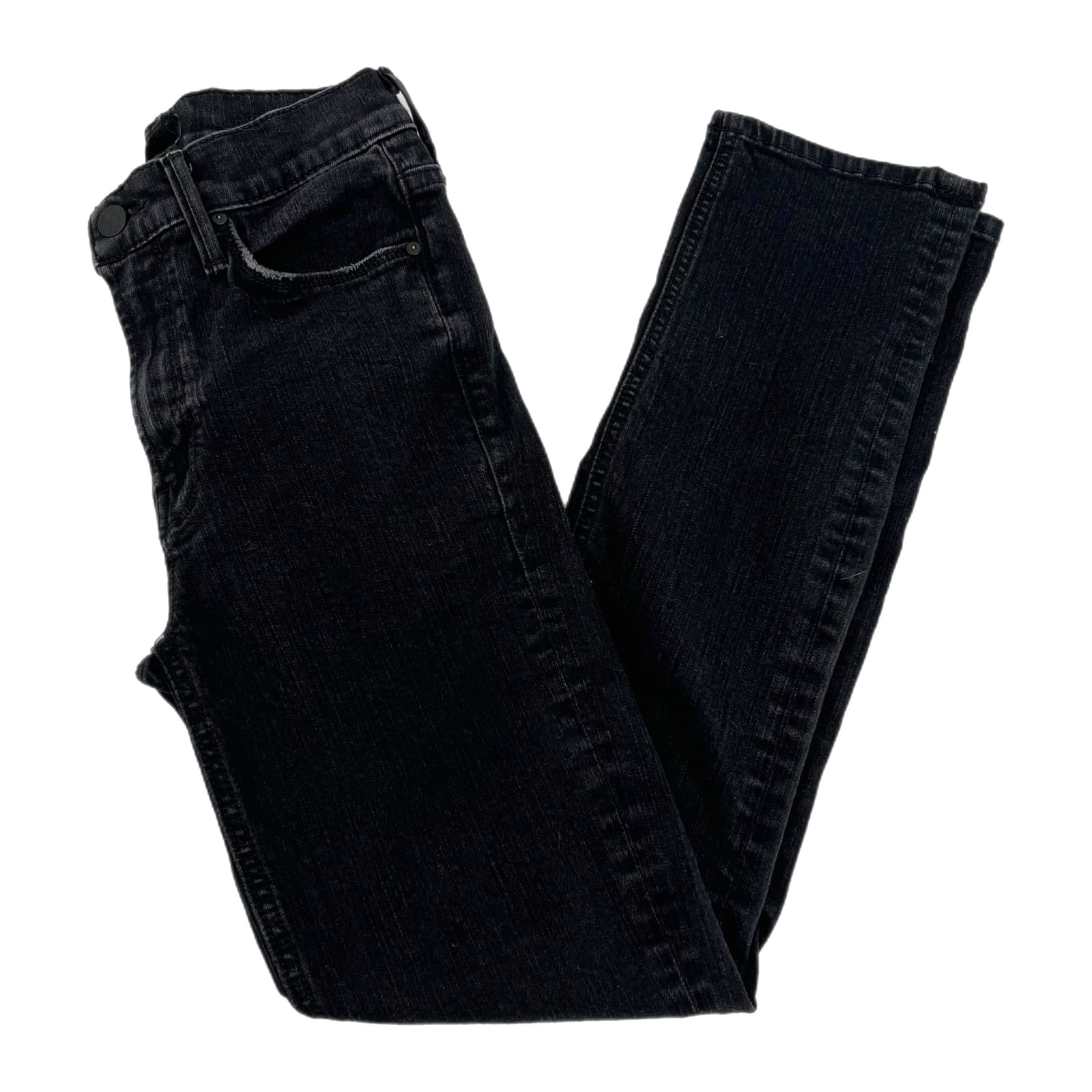 MOTHER Black Mid-Rise Dazzler Ankle Skinny Jeans