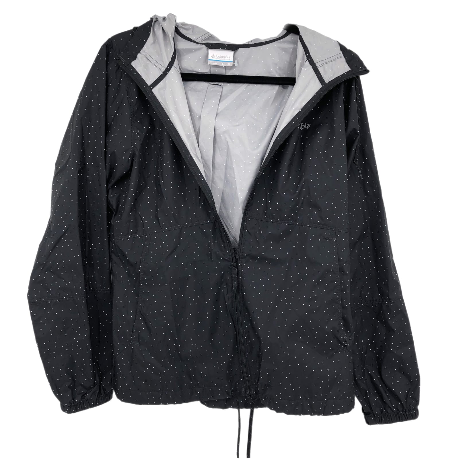 Columbia Black & White Polka Dot Windbreaker Jacket