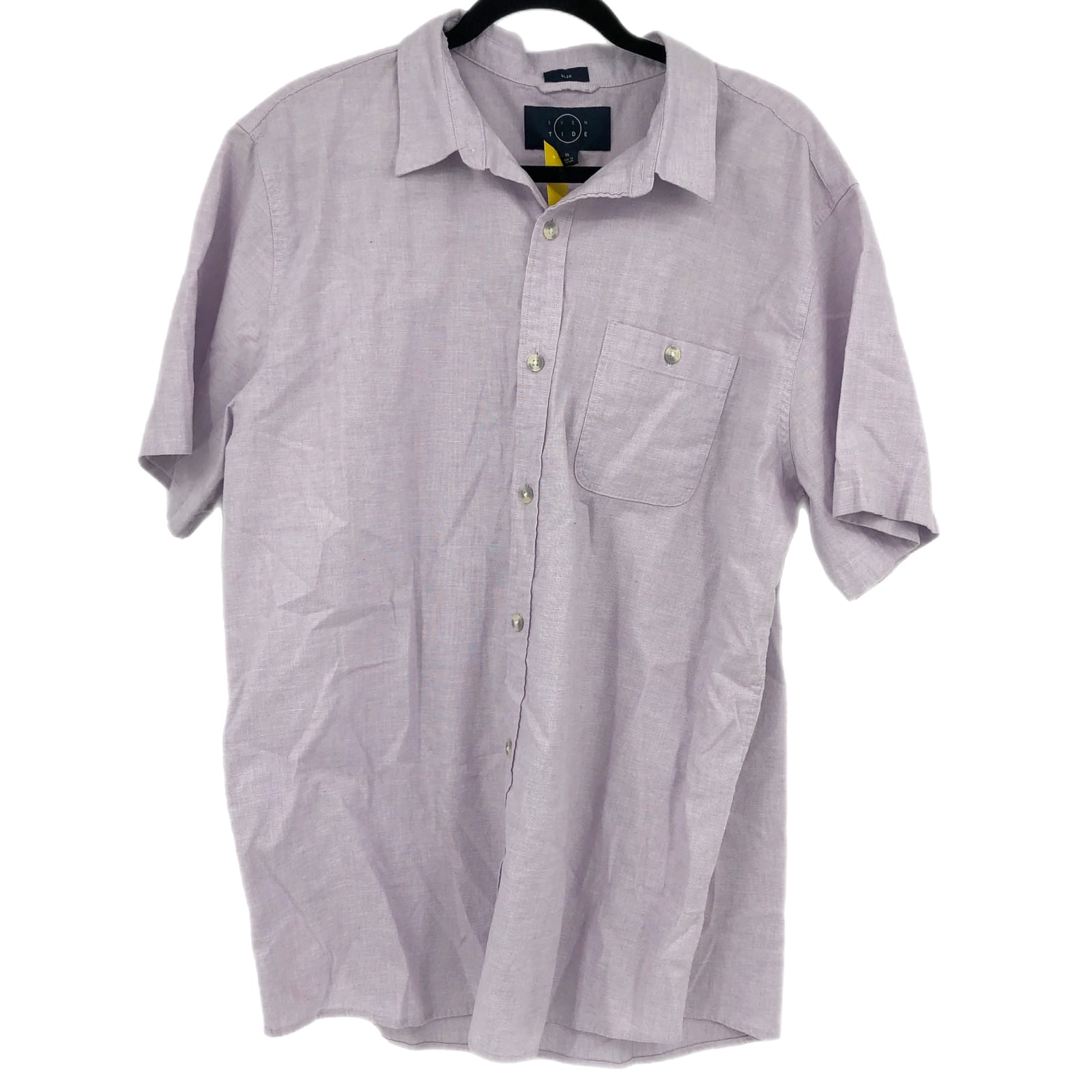 Even Tide Purple Short Sleeve Button-Up Shirt