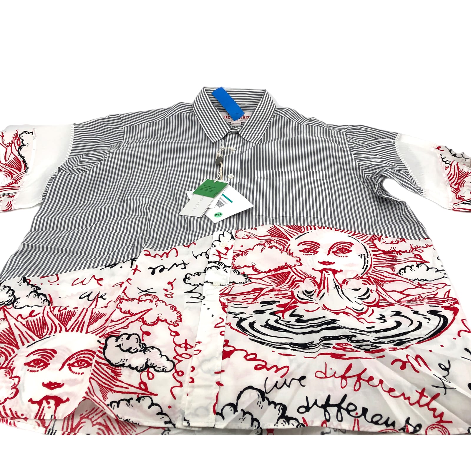 Stella McCartney Red & White Striped Button-Up Shirt