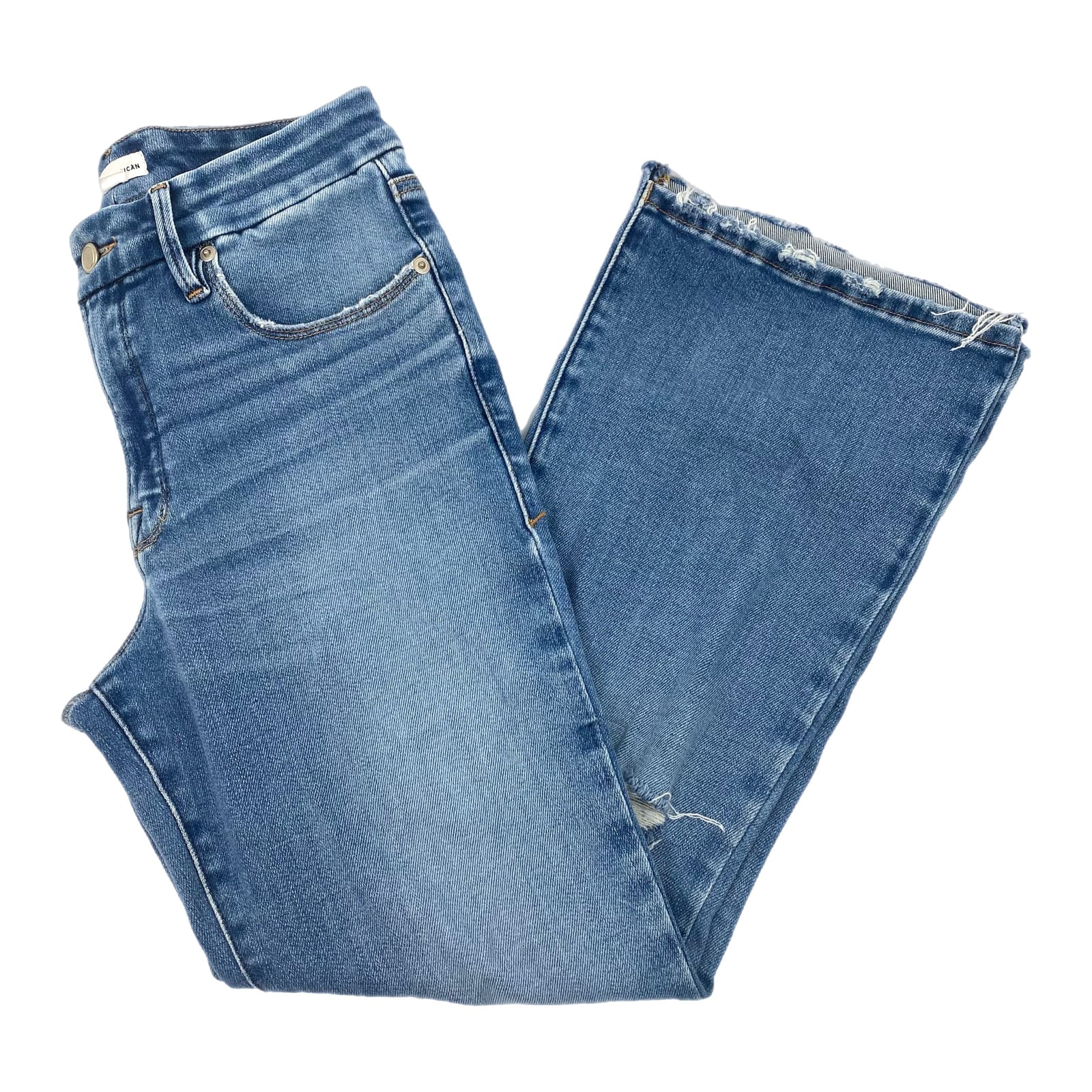 Good American Light Wash Good Legs Crop Mini Boot Jeans