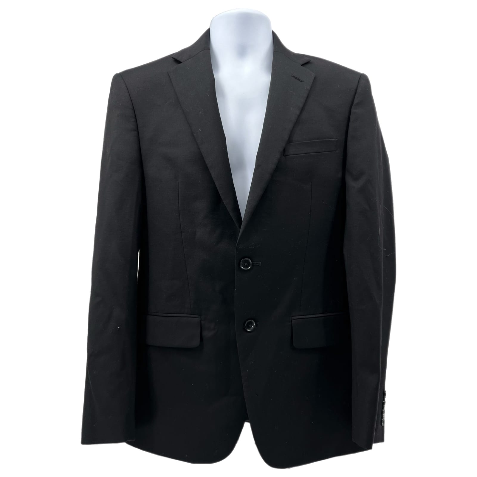 Calvin Klein Black Wool Blend Biker Blazer