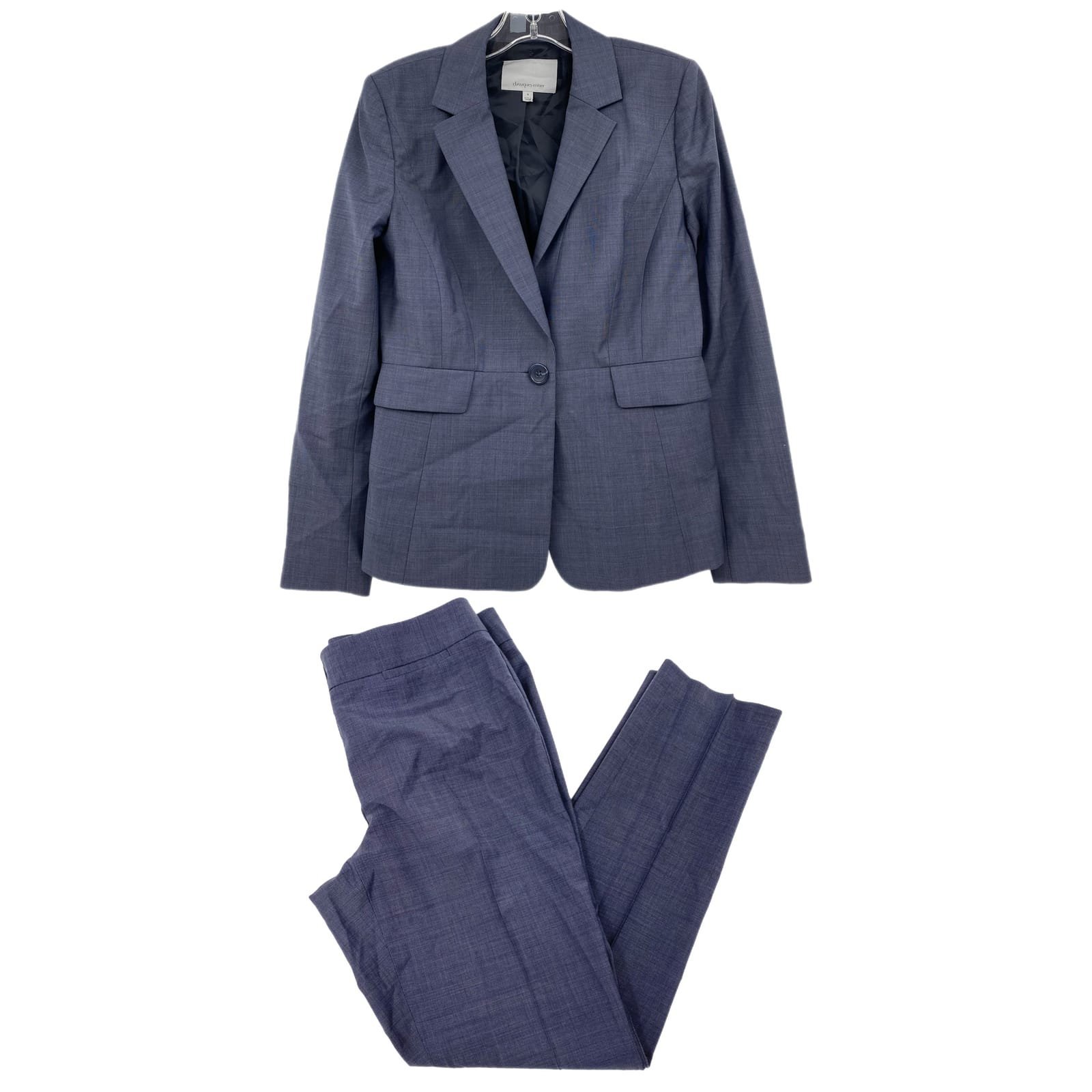 Classiques Entier Blue Blazer and Dress Pants Suit Set