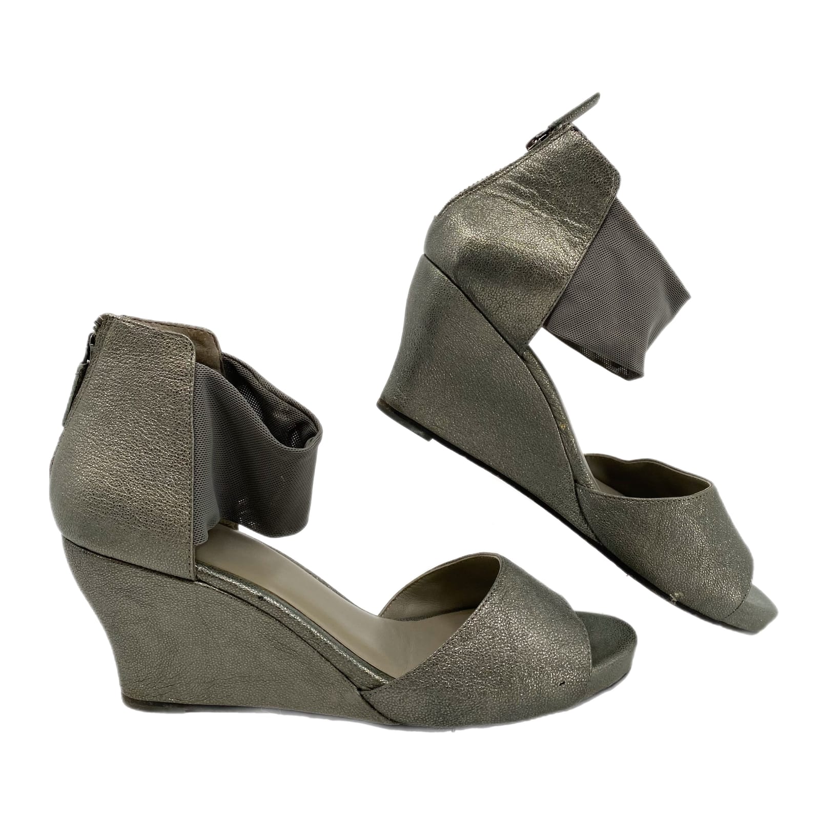 Eileen Fisher Silver Wedge Heels