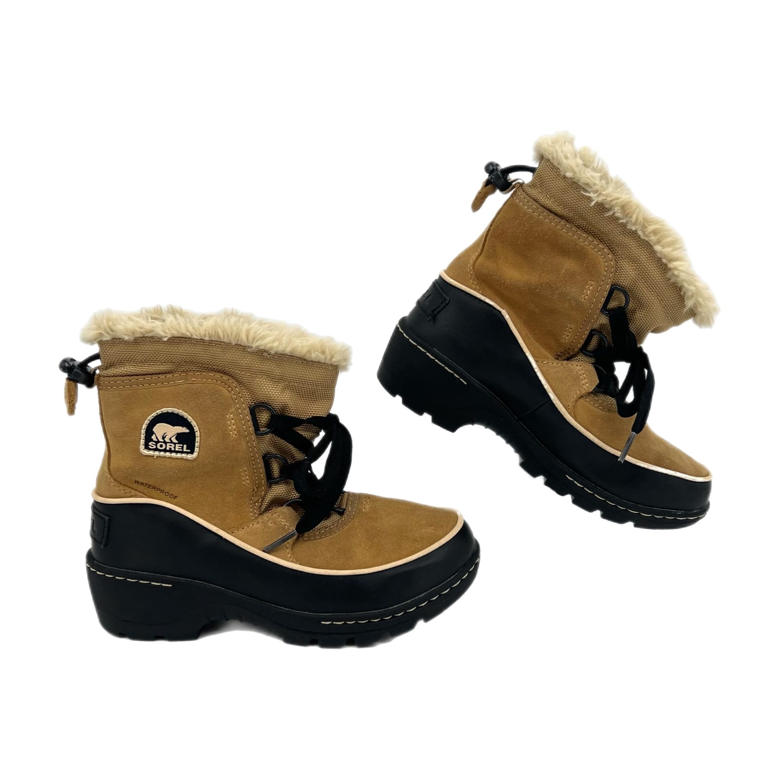 Sorel Brown & Black Fur Trim Snow Boots