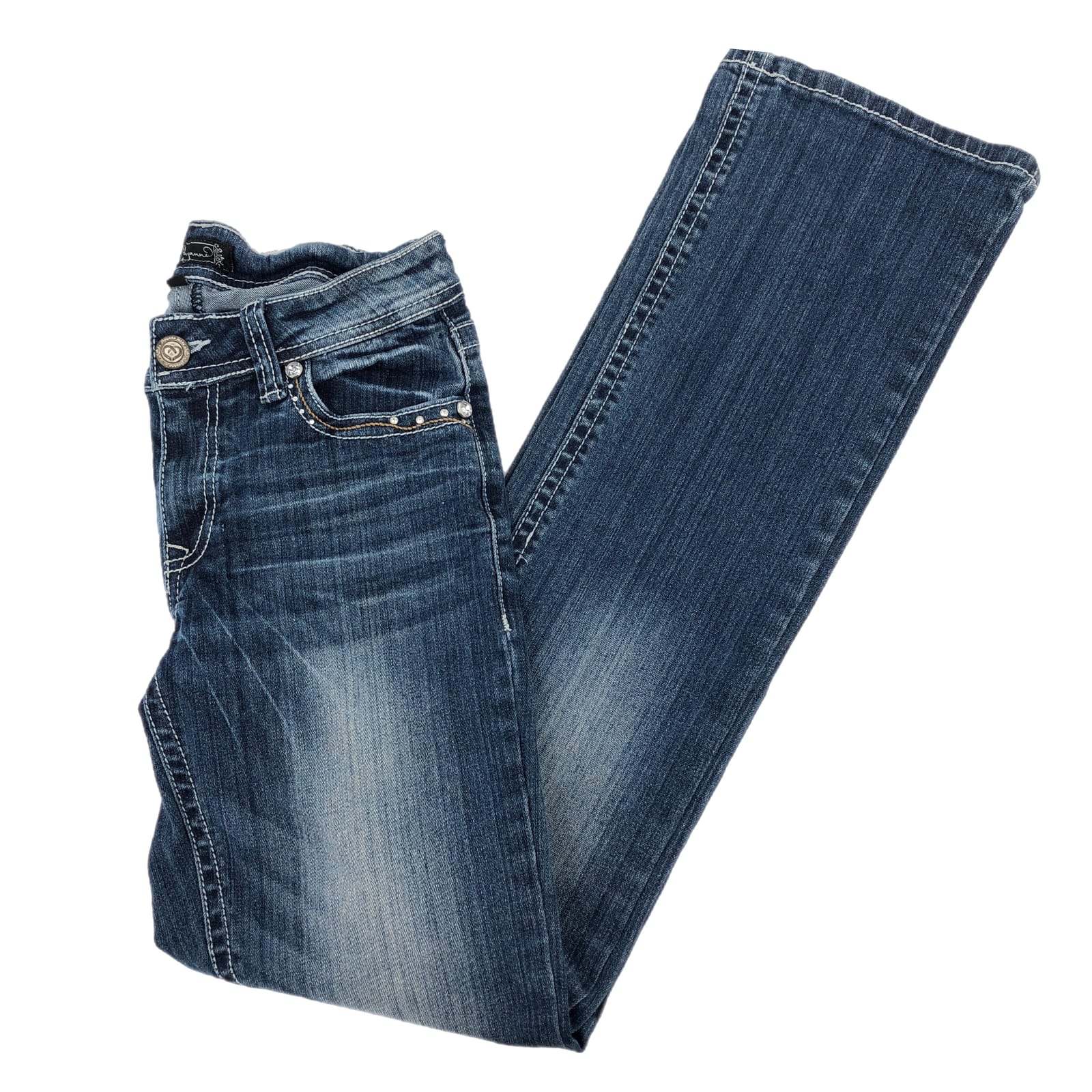 Blue High-Rise Wide-Leg Jeans