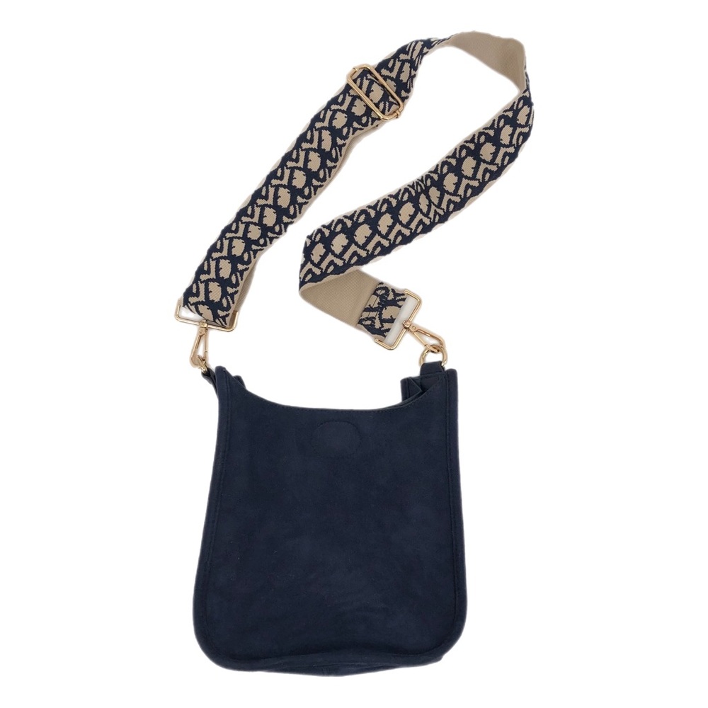 Ahdorned Blue Vegan Leather Crossbody Bag