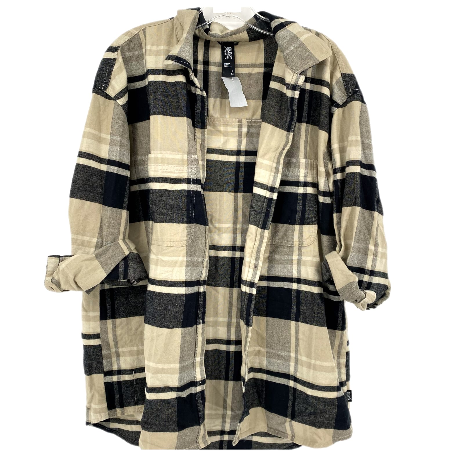 Mountain Hardwear Beige Black Plaid Button-Up Casual Shirt