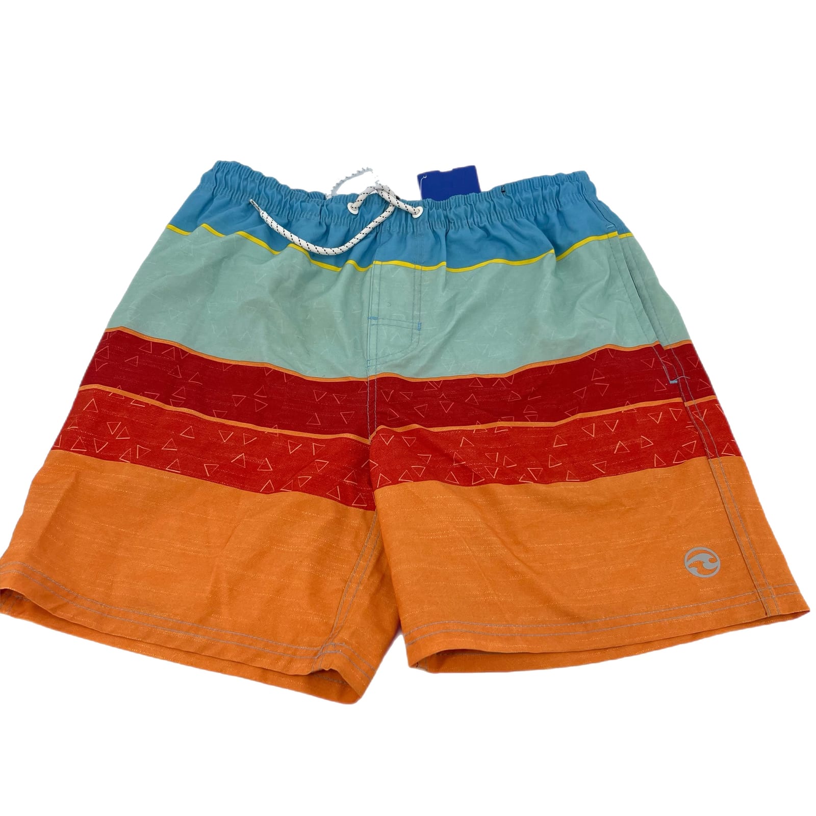 Ocean Current Blue Orange Bermuda Swim Trunks