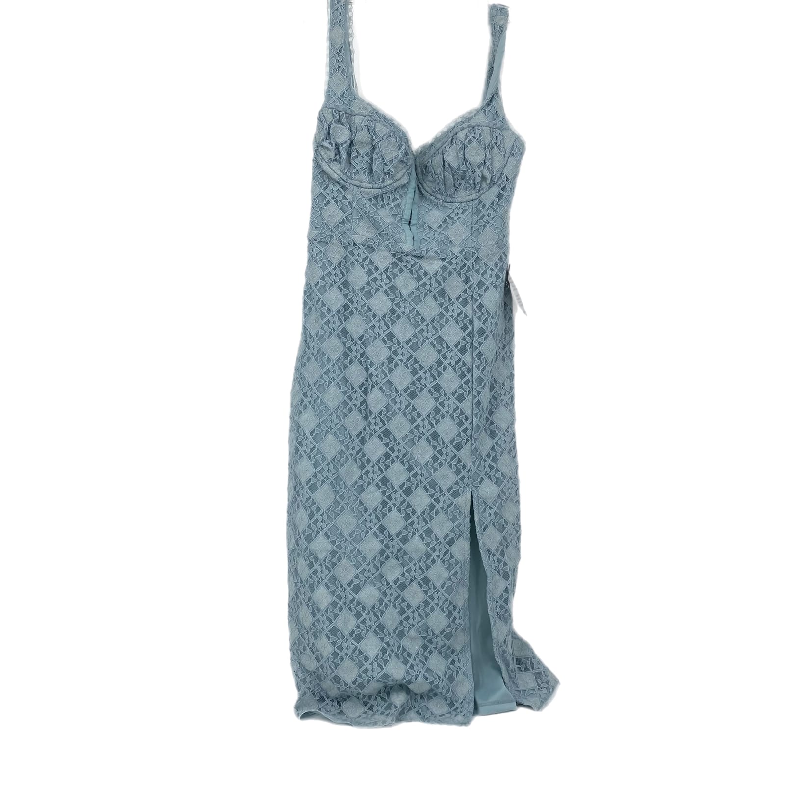 Astr Blue Sweetheart Midi Dress