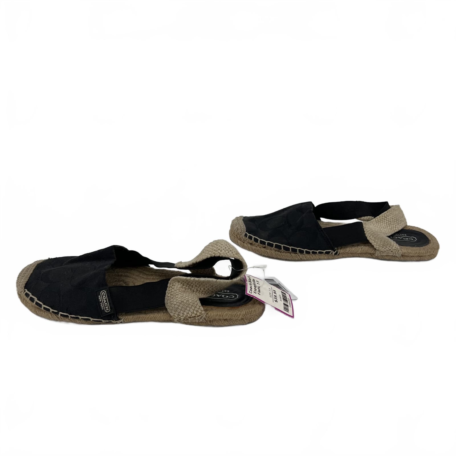 Coach Black Cotton Espadrille Flats