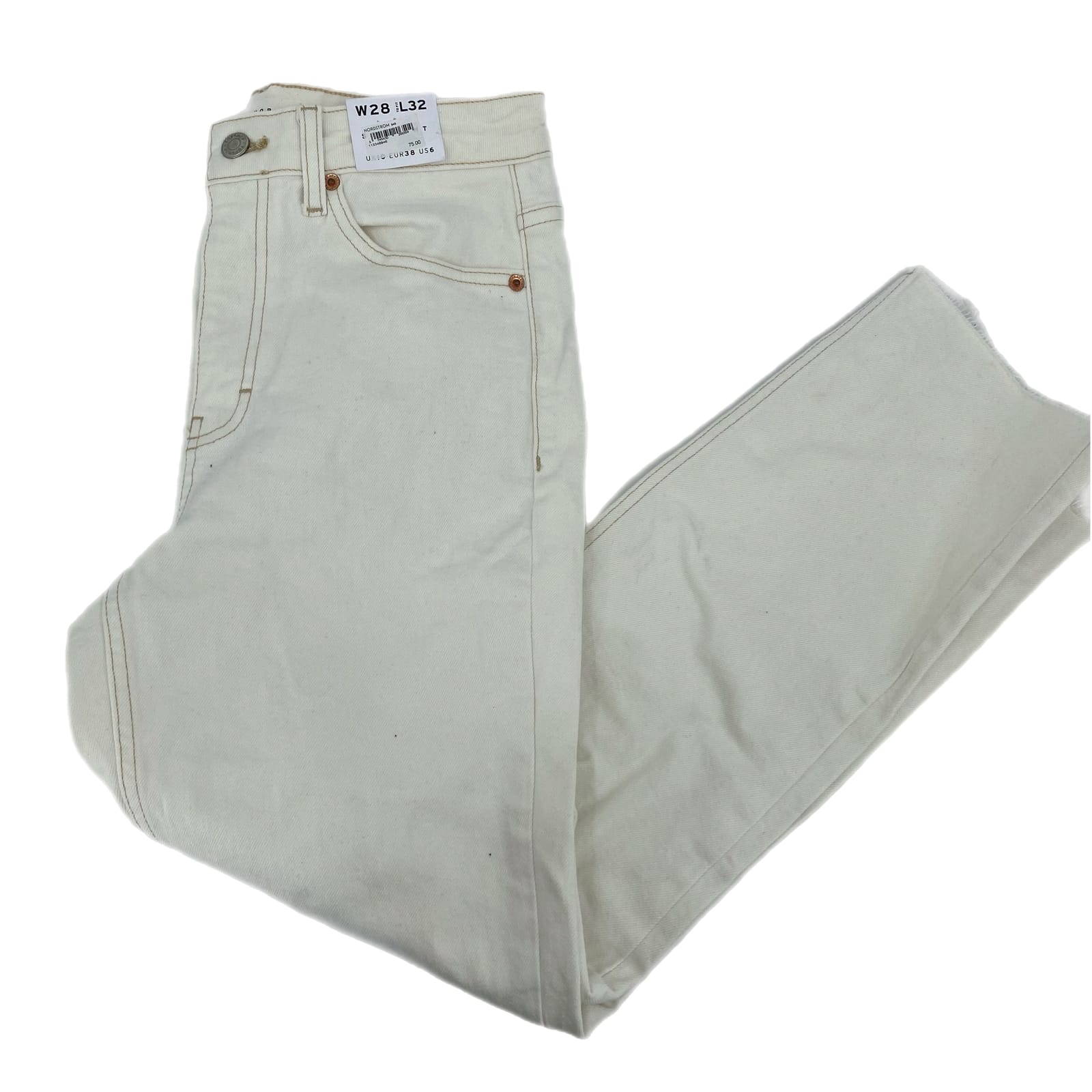 Topshop White High-Rise Cargo Jeans