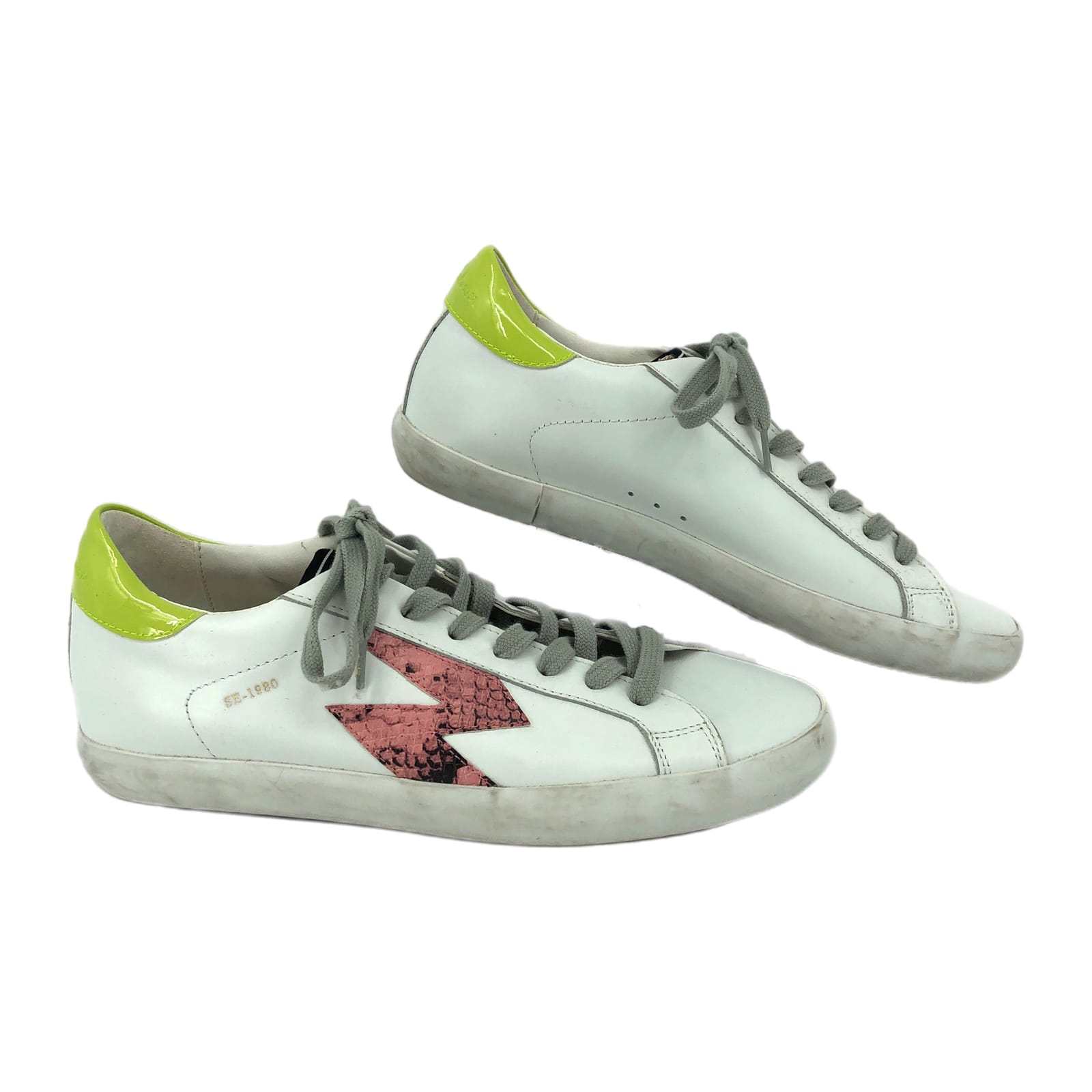 SE Boutique by Sam Edelman White/Pink Glitter Accent Sneakers