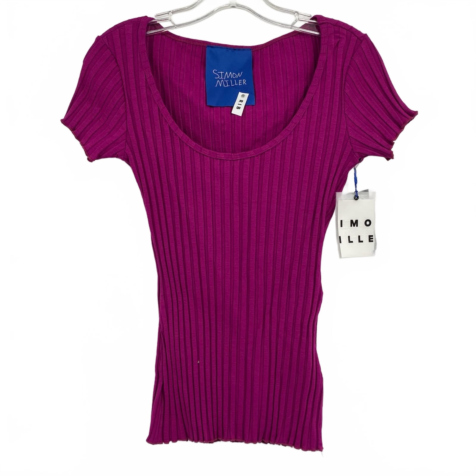 Simon Miller Purple Ribbed Short Sleeve T-Shirt