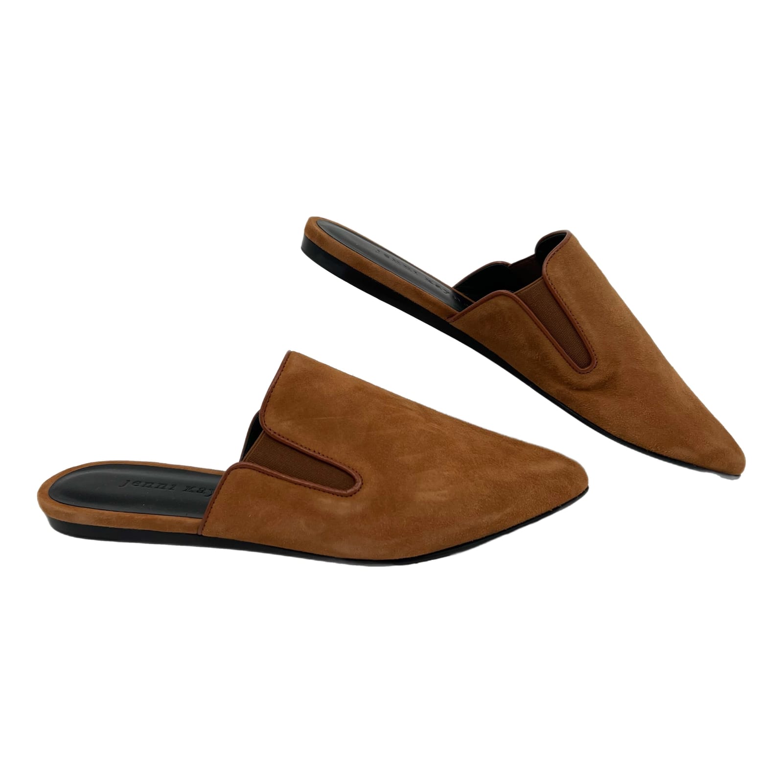 Jenni Kayne Brown Suede Pointed Toe Slide Loafers