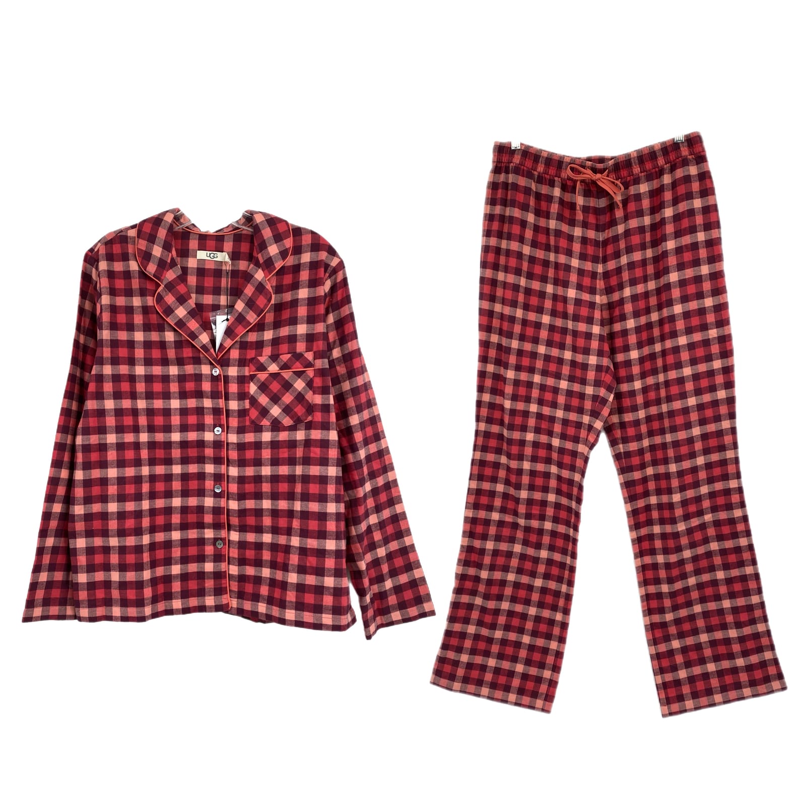 UGG Pink Purple Plaid Flannel Pajama Set