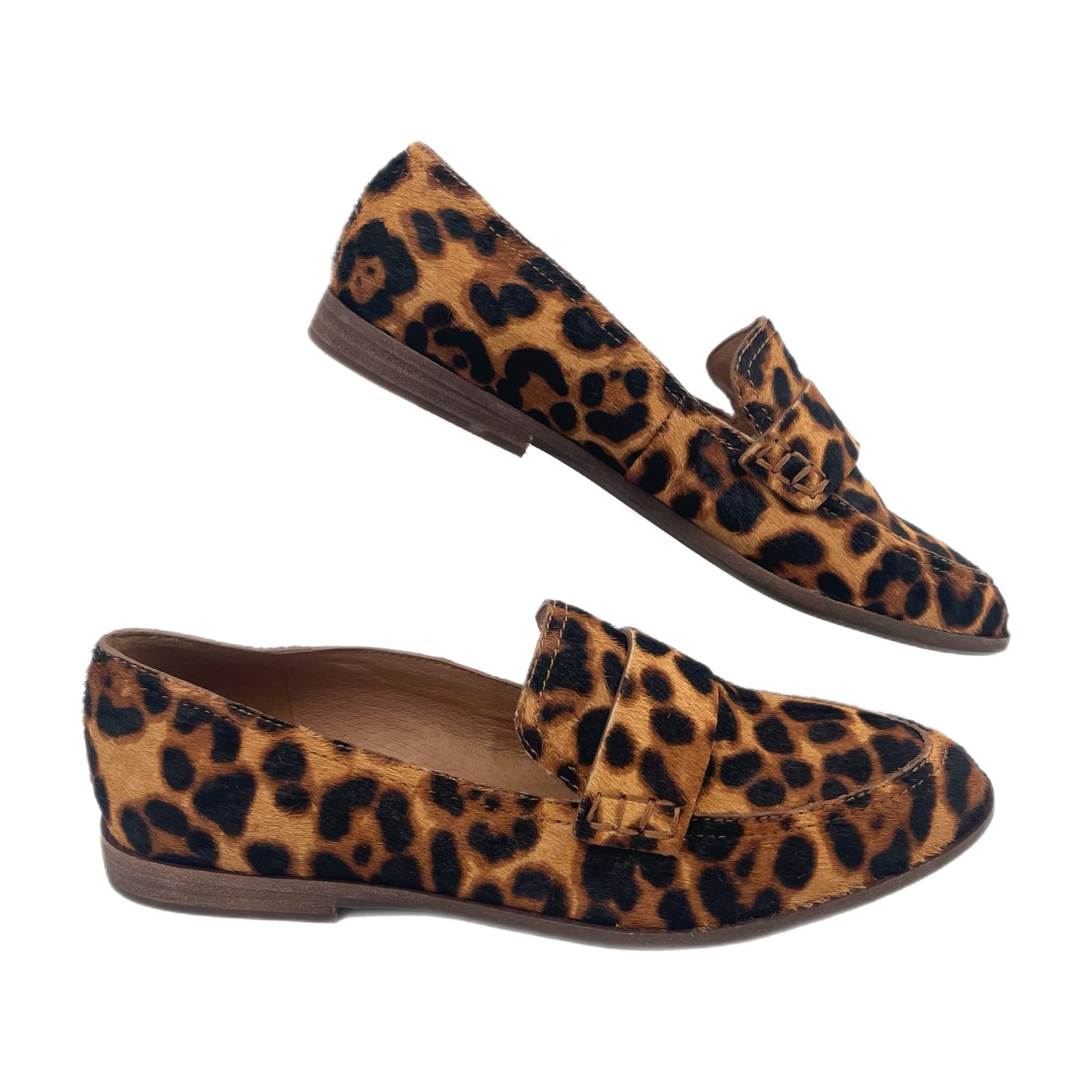 Madewell Black & Brown Cheetah Print Fur Flats & Loafers