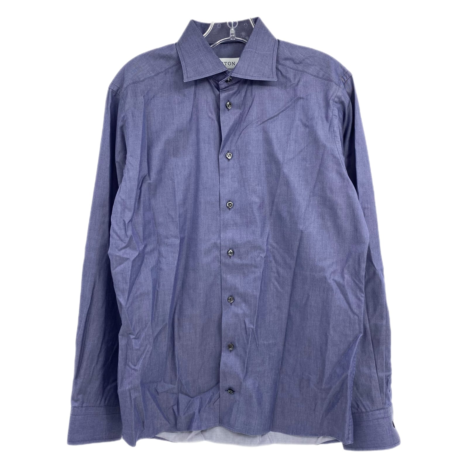 Eton Blue Button-Up Long Sleeve Dress Shirt