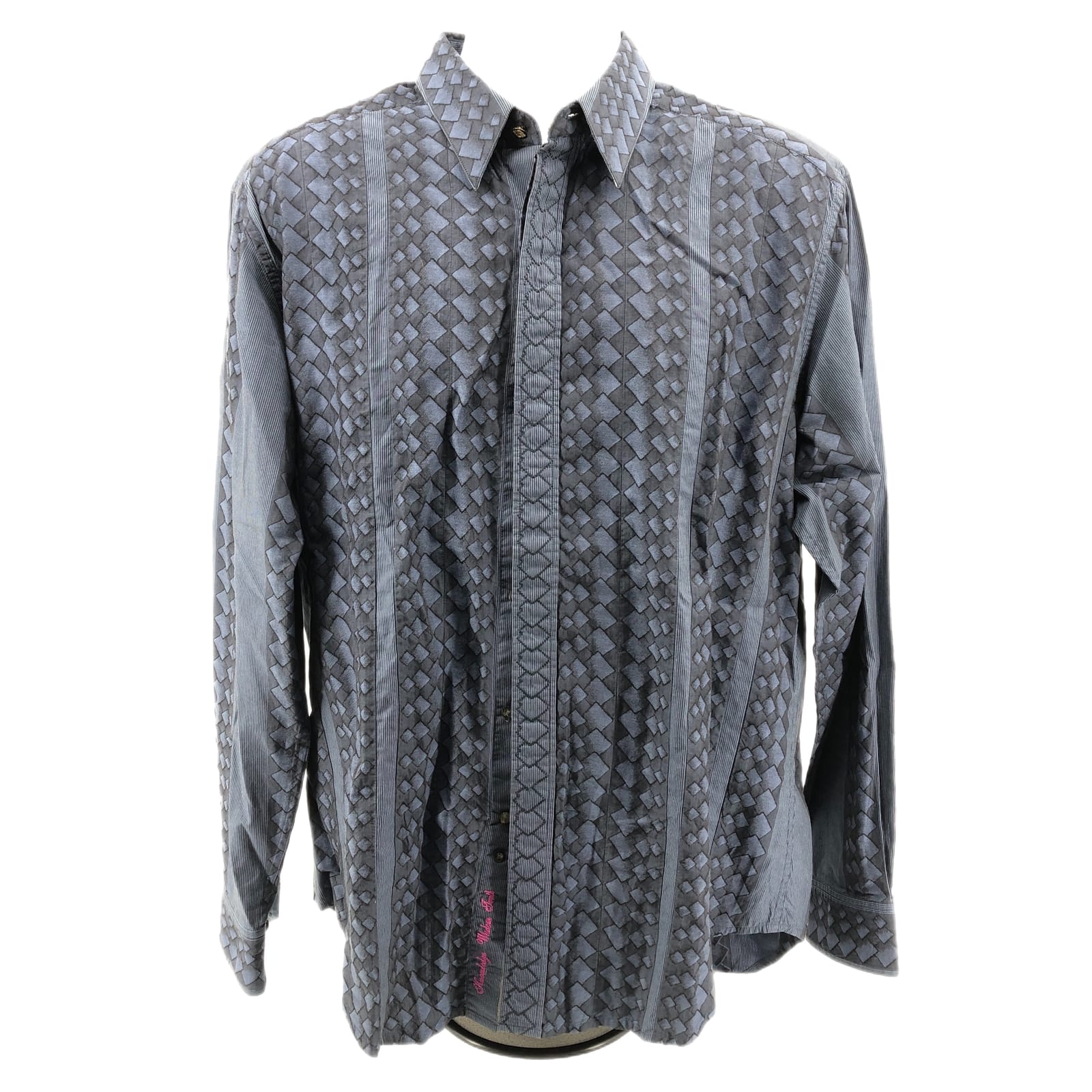 Robert Graham Blue Button-Up Dress Shirt