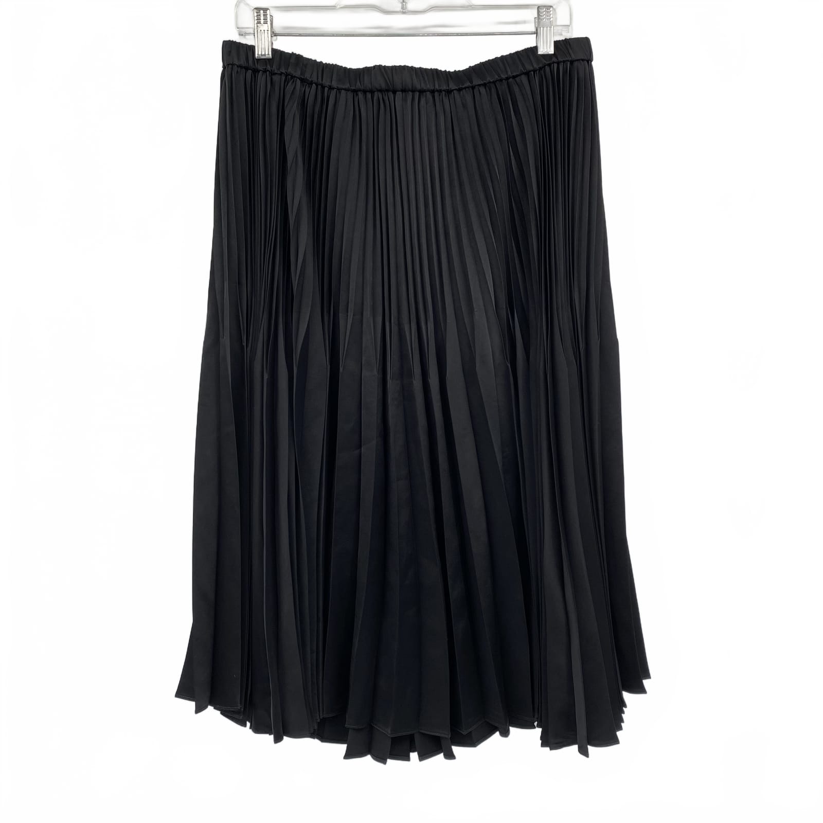 Donna Karan Black Pleated Midi Skirt