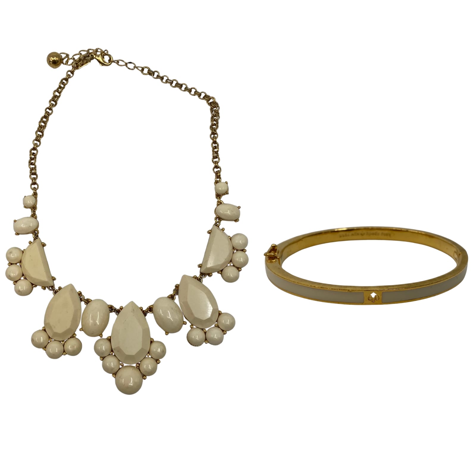 Kate Spade Gold White Day Tripper Bracelet Set