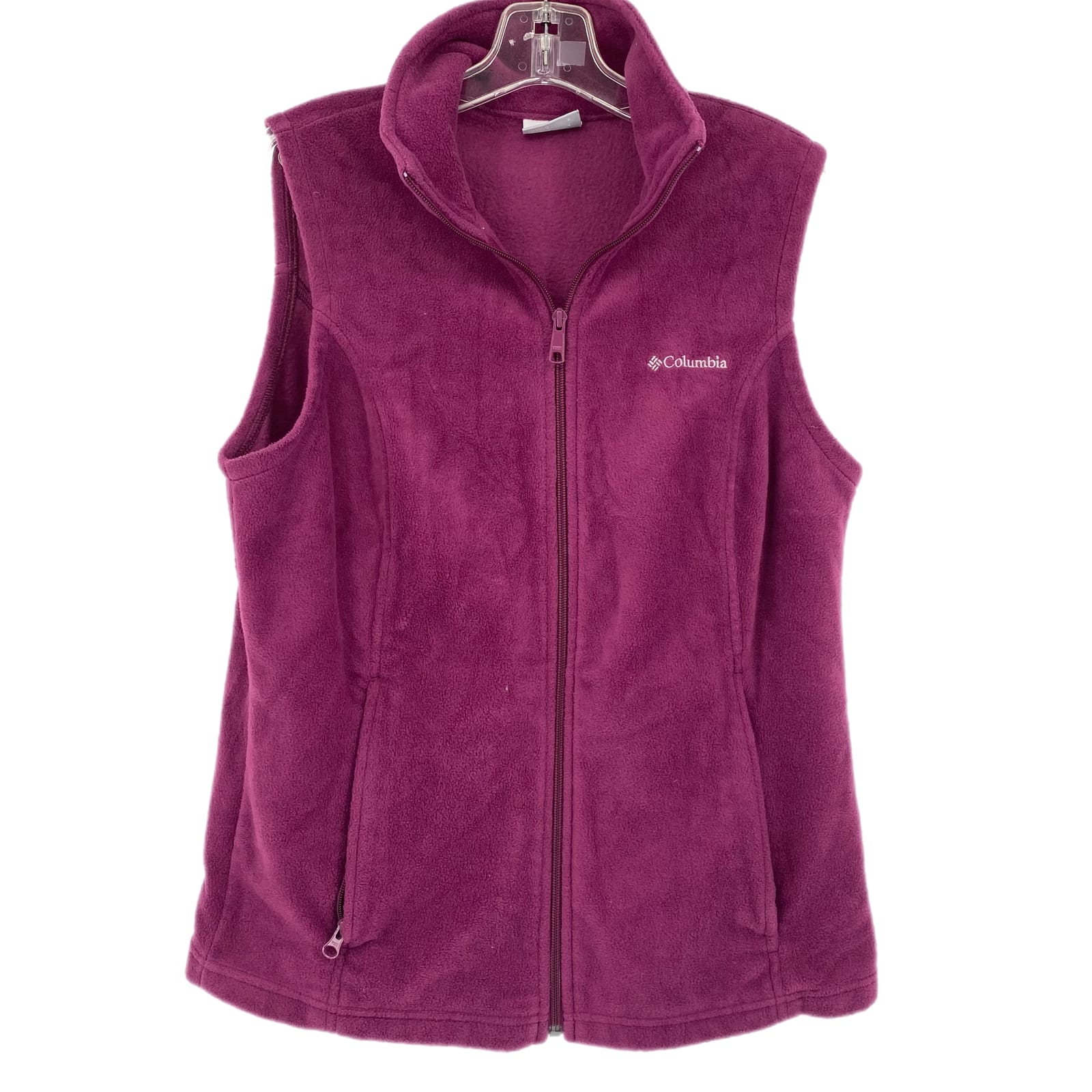 Columbia Purple Zip Teddy Fabric Vest