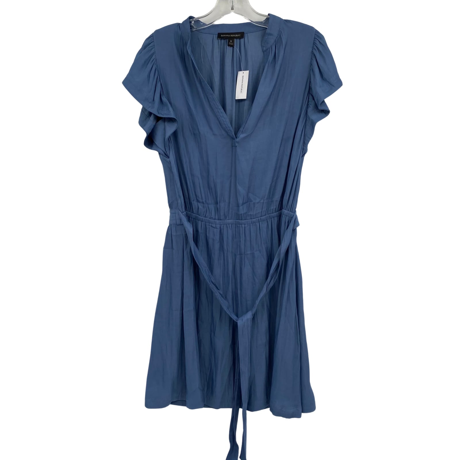 Banana Republic Blue V-Neck Cap Sleeve Mini Dress