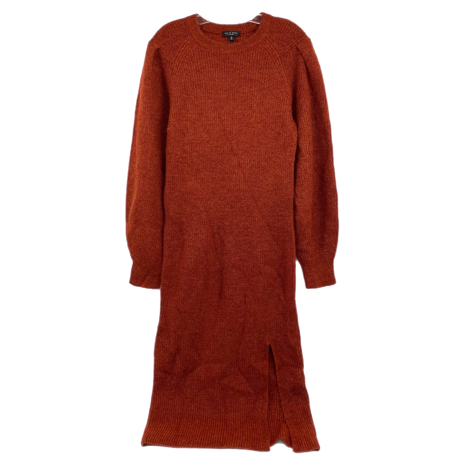 rag & bone Orange Liana Puff Sleeve Midi Sweater Dress
