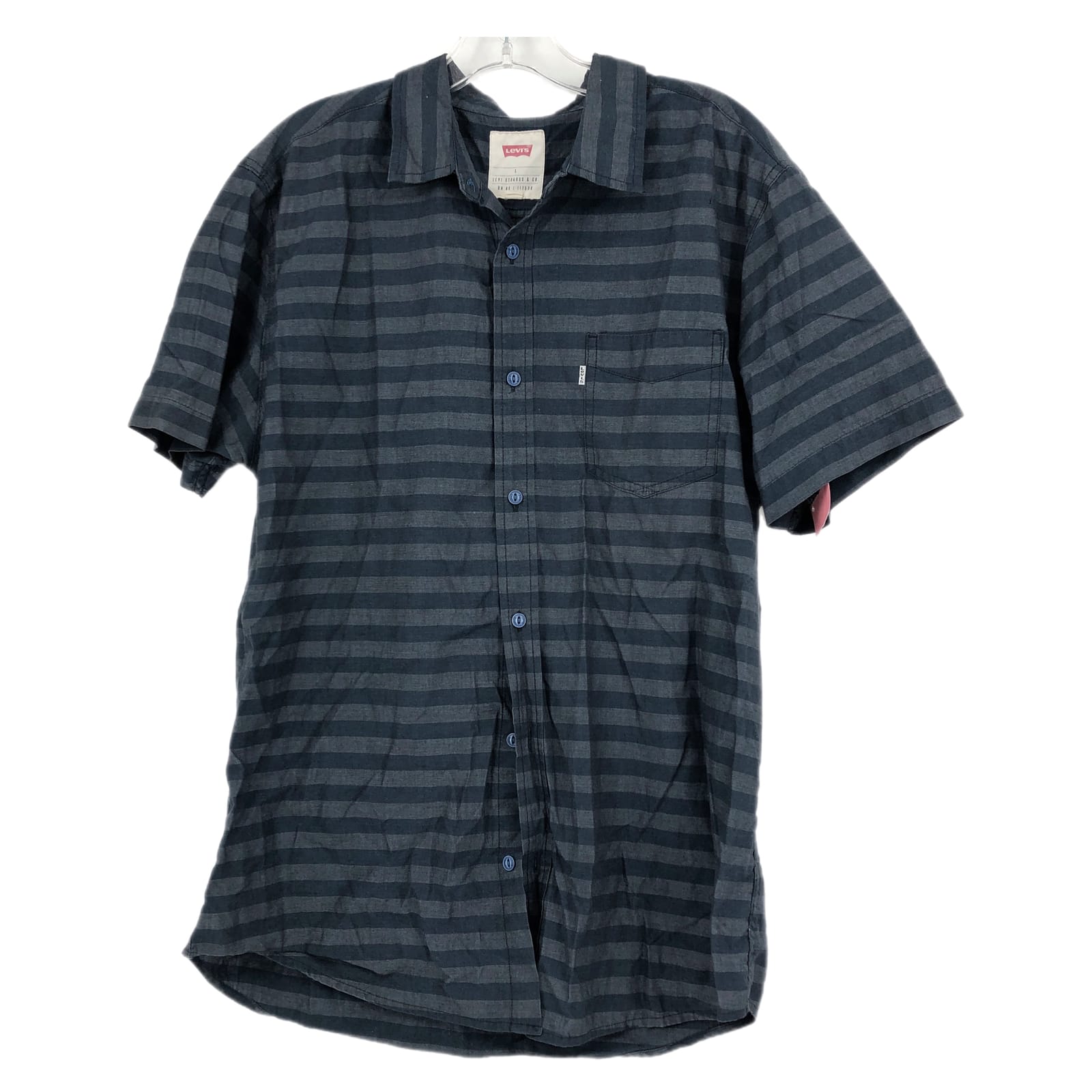 Levi's Blue Striped Button-Up Casual Shirt