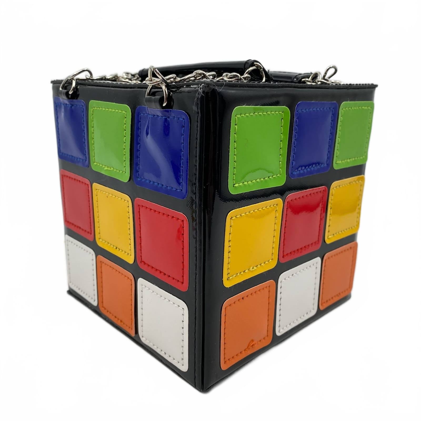 Black and Multicolored Rubik’s Cube Purse