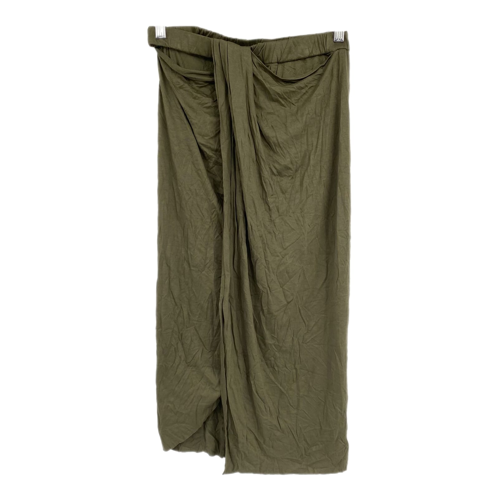 Helmut Lang Green Ruched Cut-Out Midi Skirt