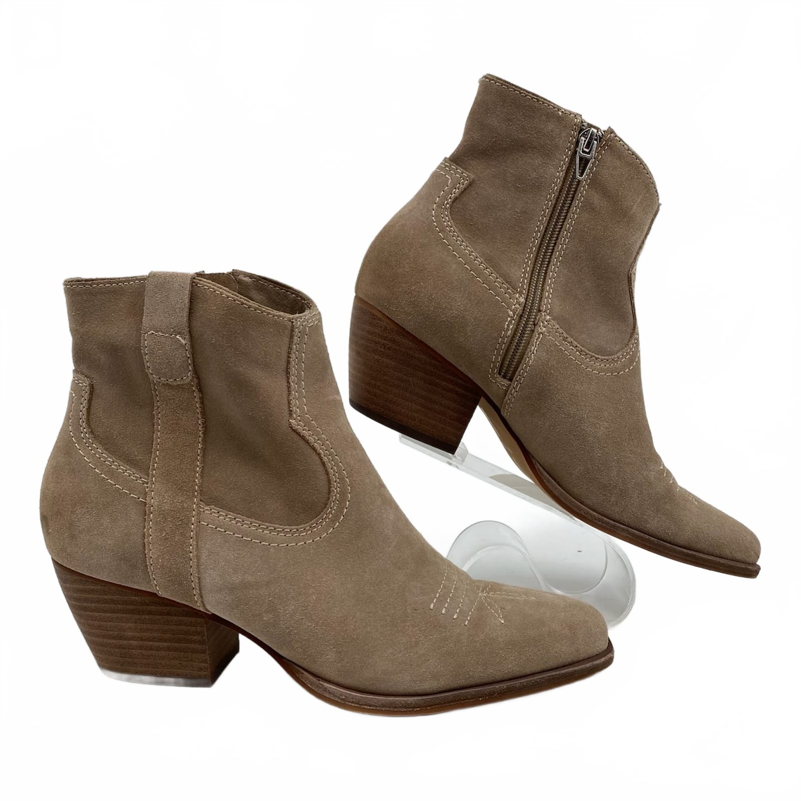 Dolce Vita Brown Suede Western Ankle Boots