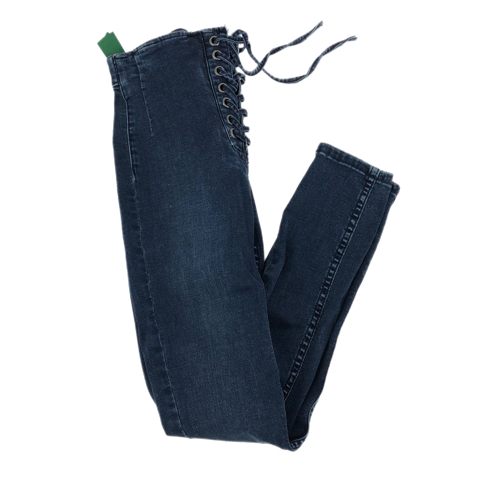 Free People Lace Up Waist High Rise Skinny Jeans