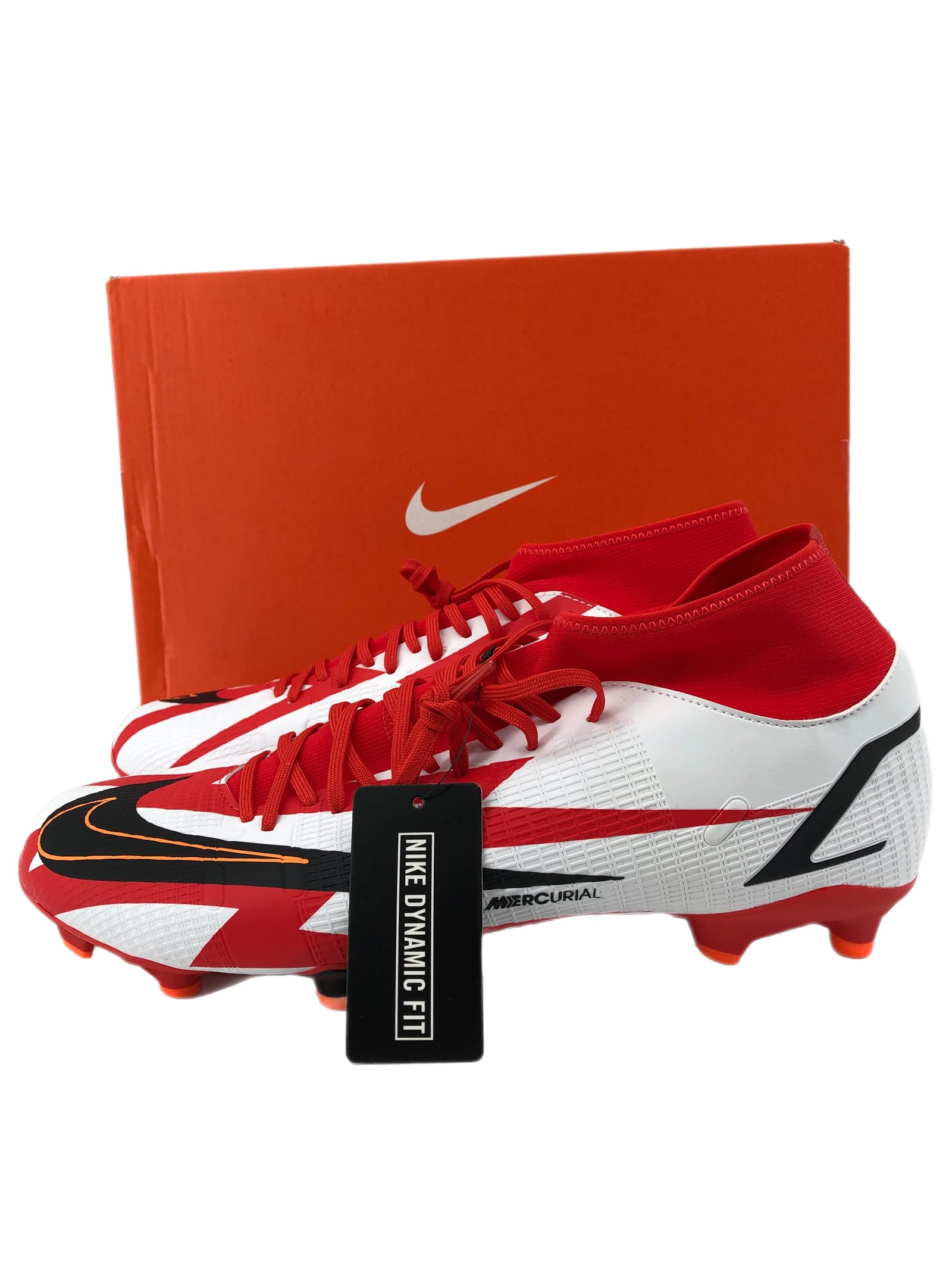 Nike White & Red Athletic Cleats