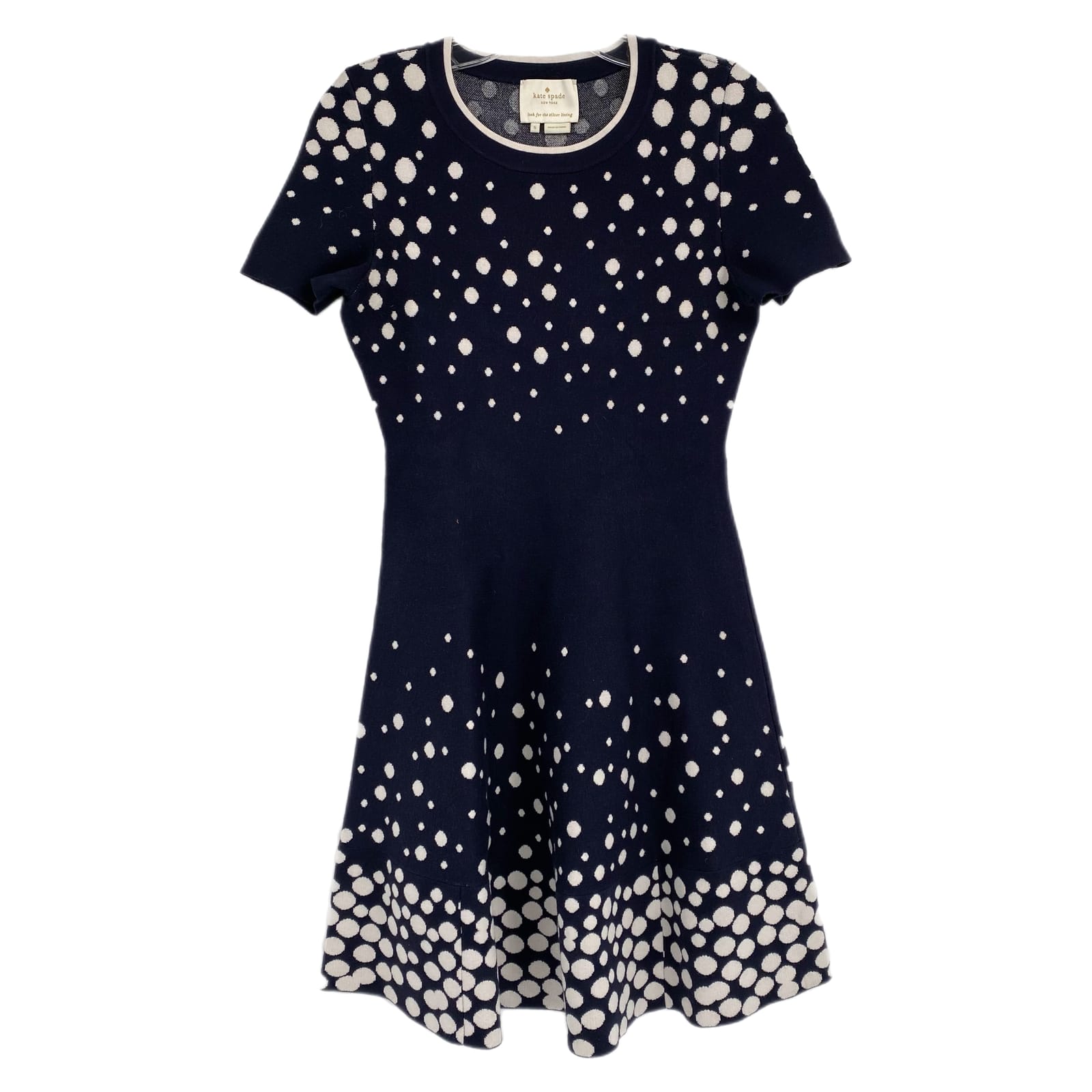 Kate Spade Navy Blue White Polka Dot Mini Dress