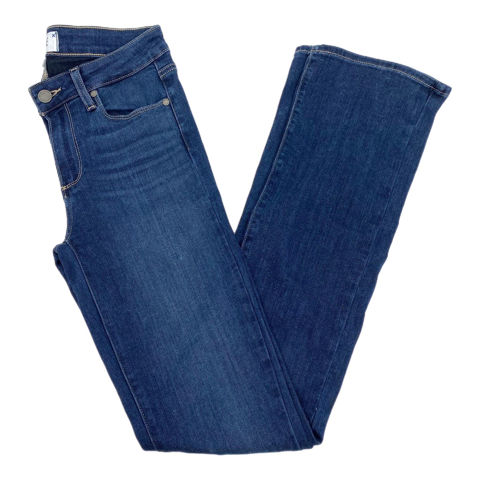 PAIGE Blue Dark Wash Bootcut Jeans